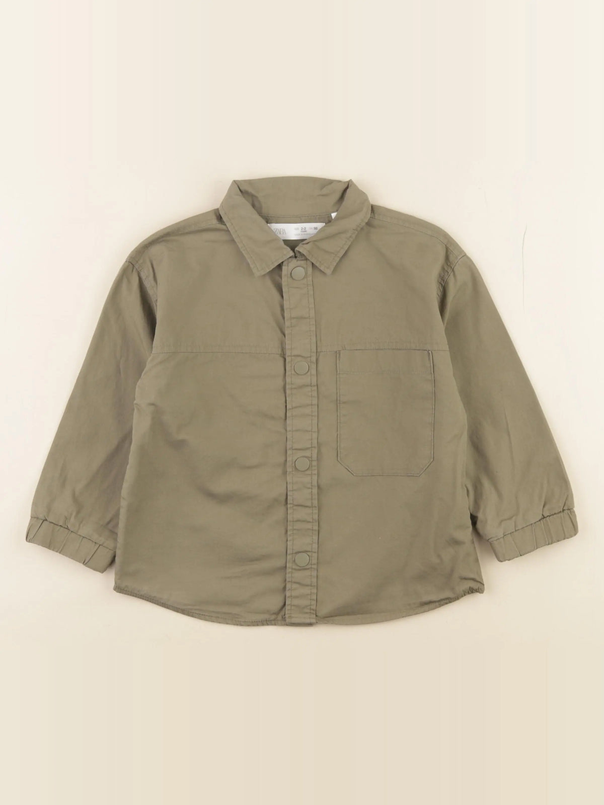 Zara - chemise imprimé au dos vert - 2/3 ans