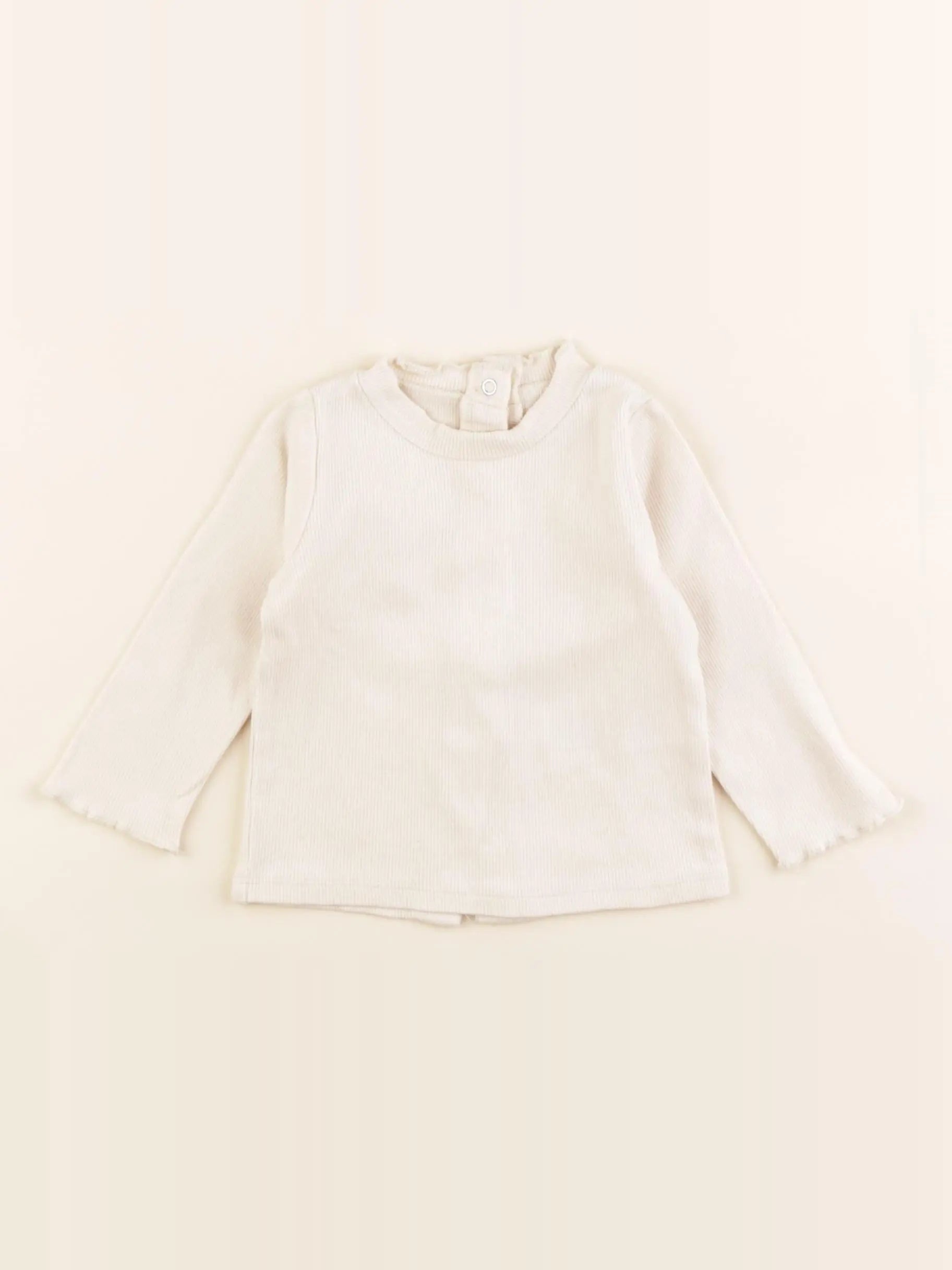 Vertbaudet - tee-shirt beige - 6 mois