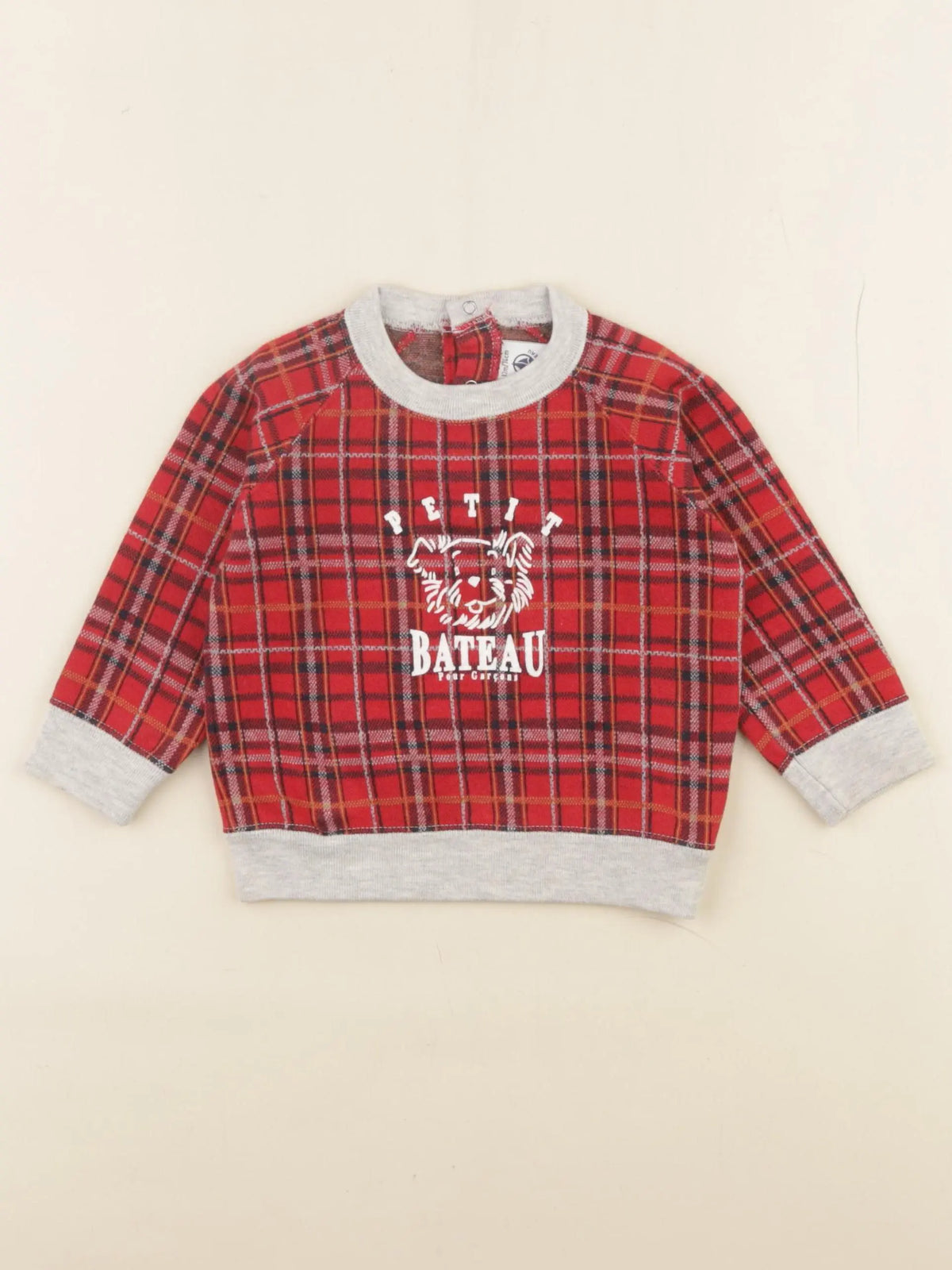 Petit Bateau - sweat rouge - 12 mois