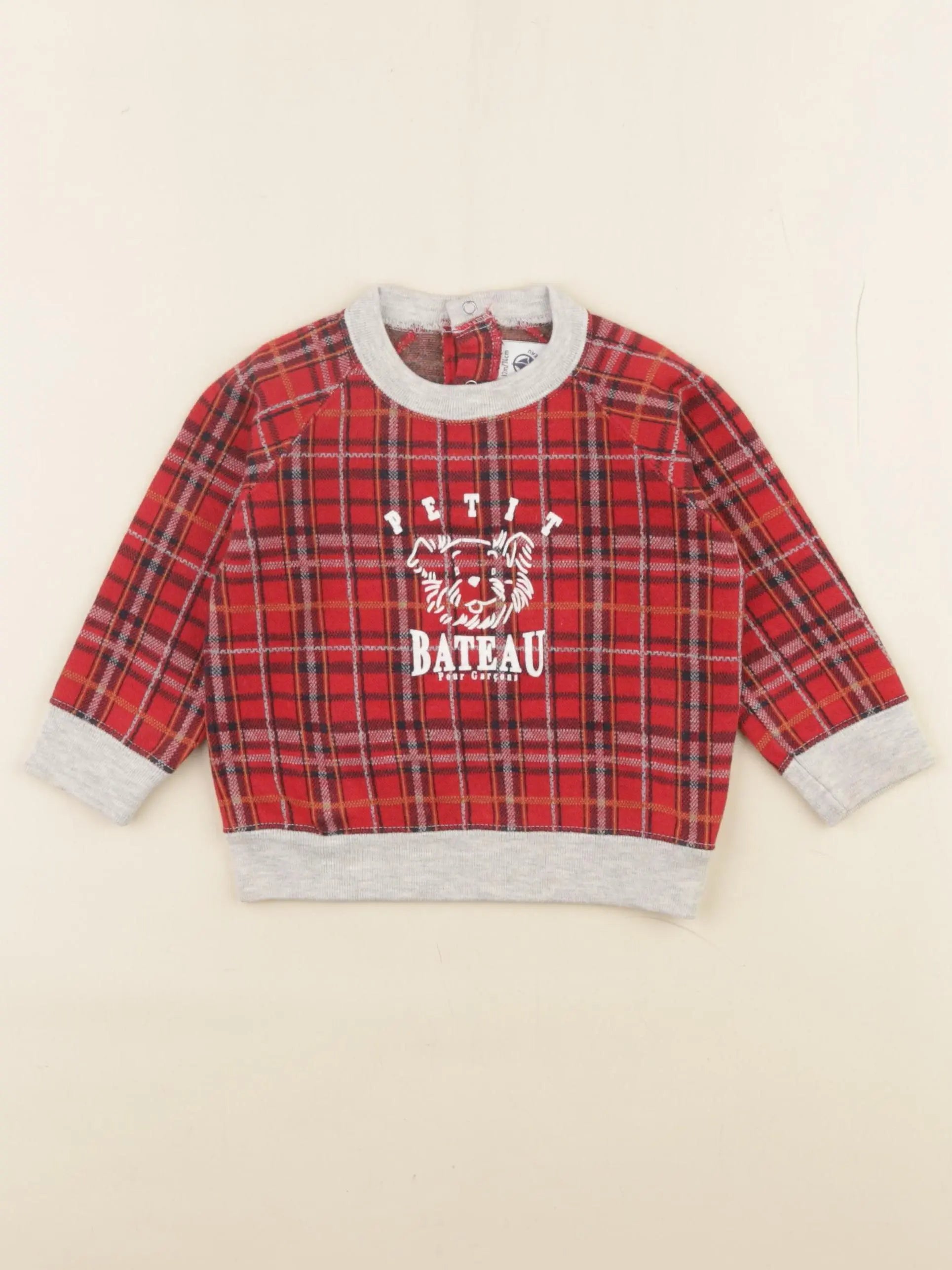 Petit Bateau - sweat rouge - 12 mois