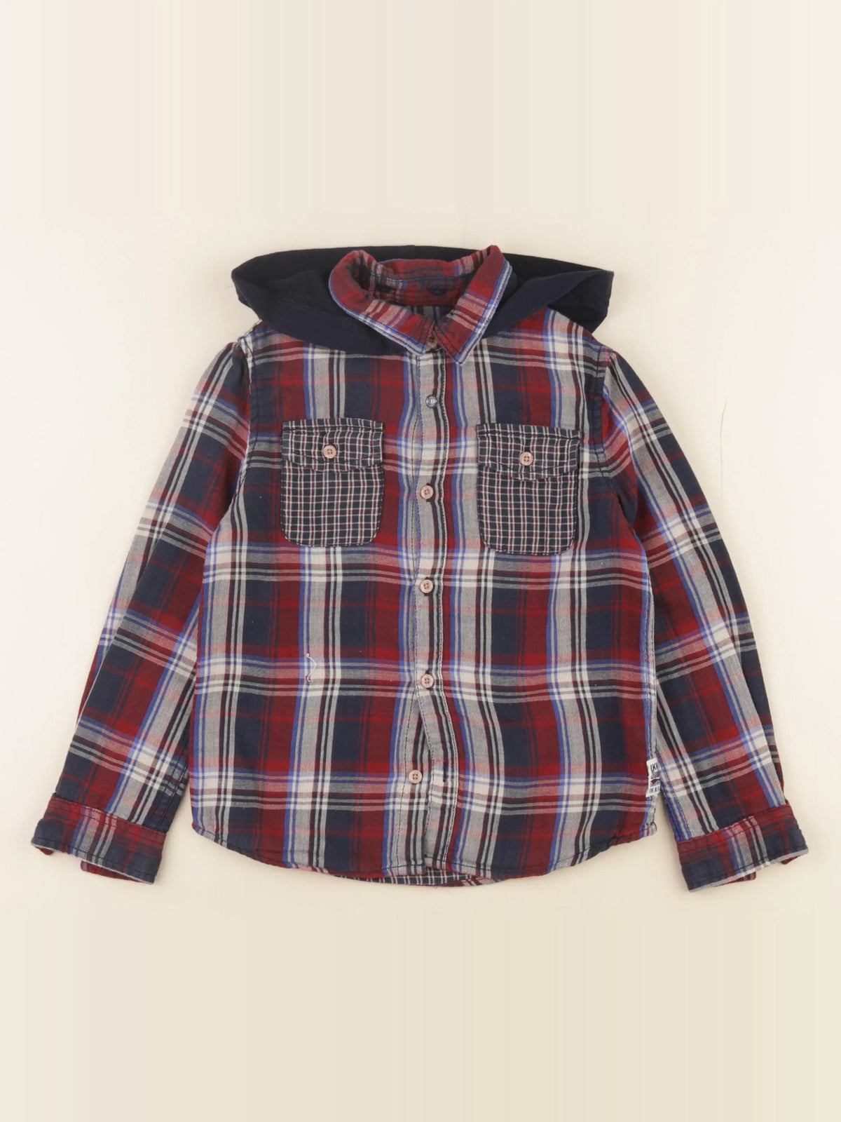 IKKS - chemise bleu, rouge - 6 ans