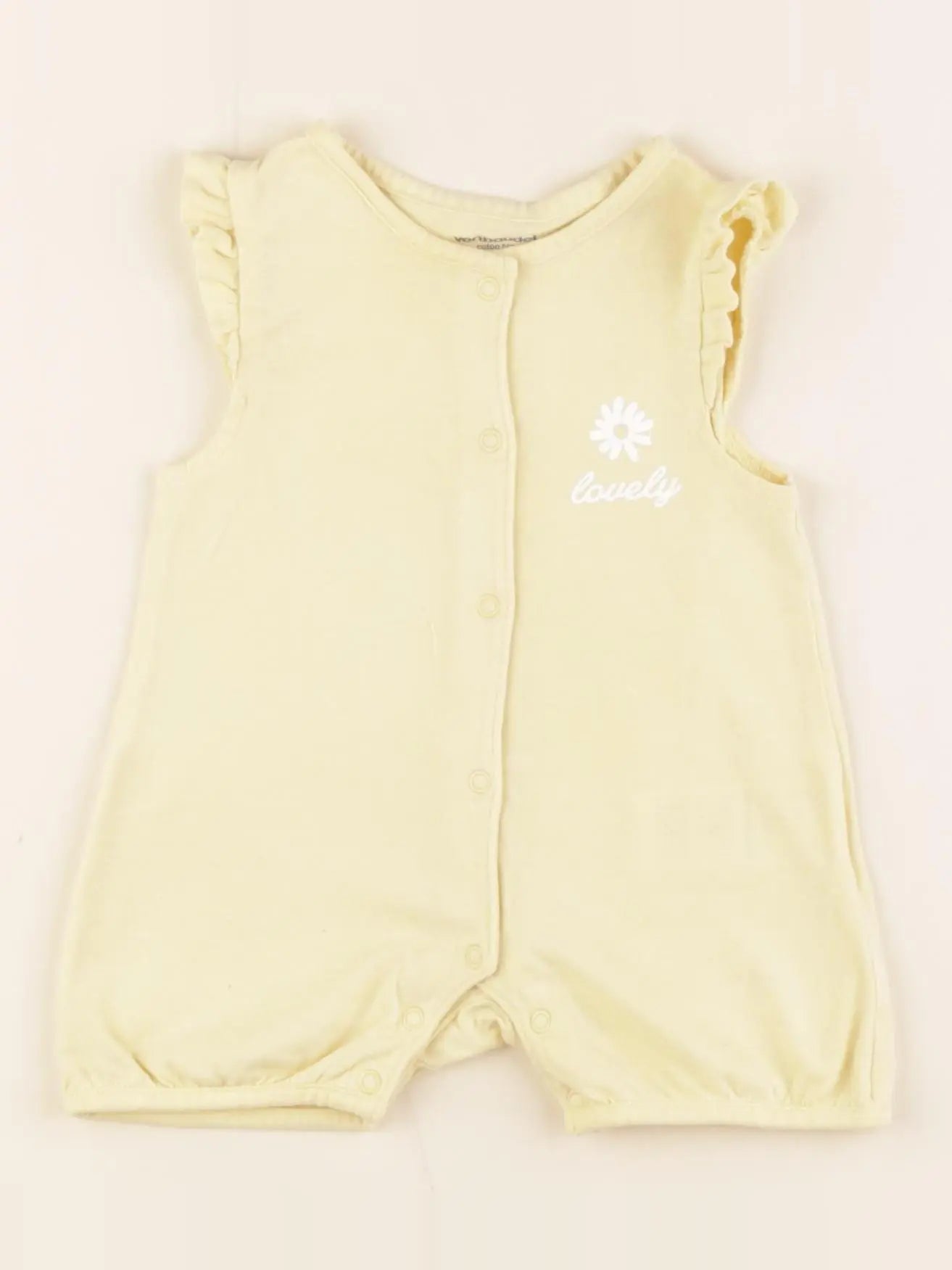 Vertbaudet - pyjama coton jaune - 6 mois