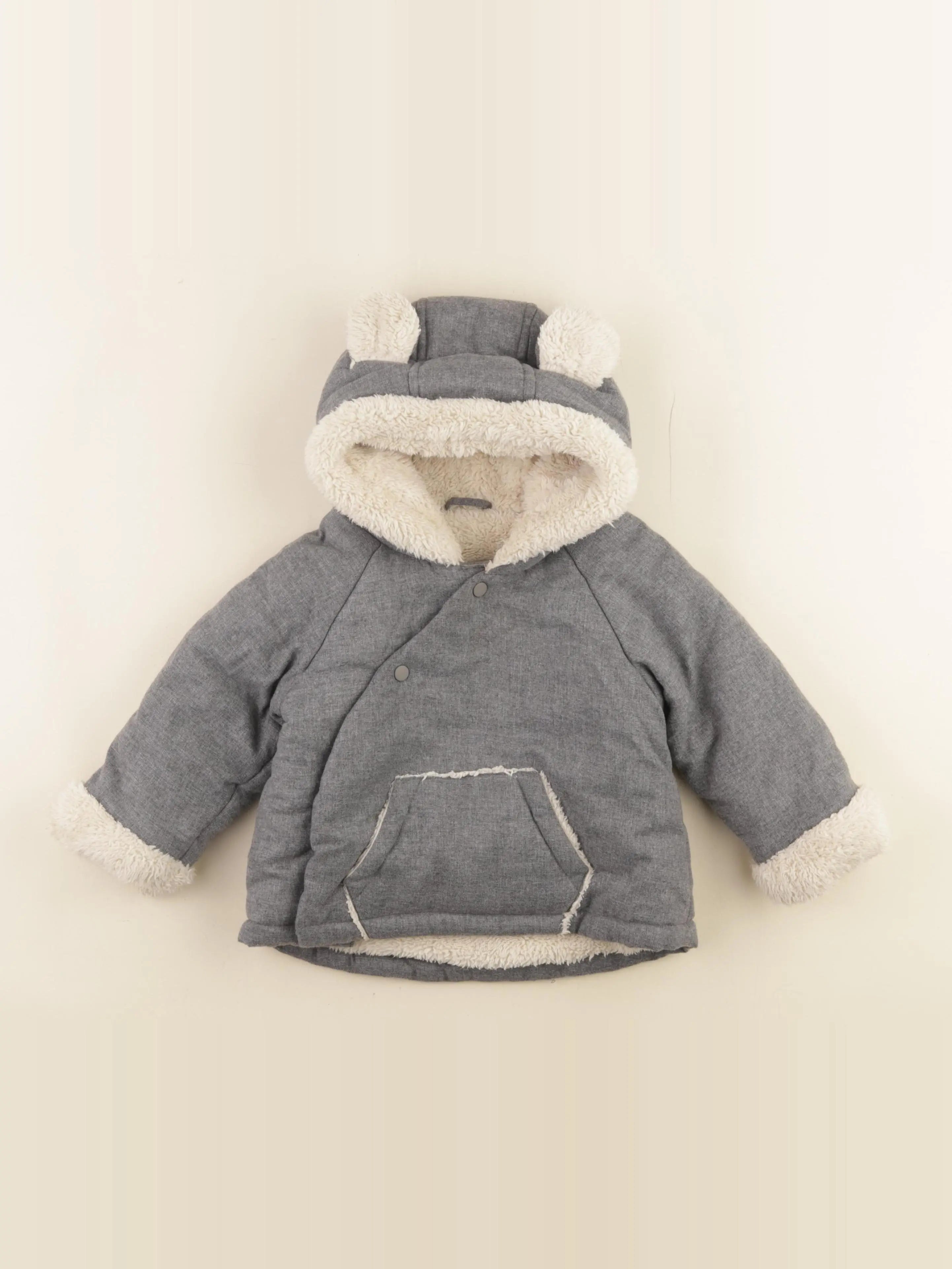 Vertbaudet - veste doublé gris - 18 mois
