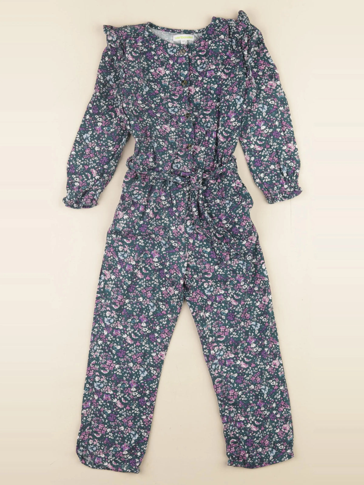 Vertbaudet - combinaison vert, violet - 4 ans
