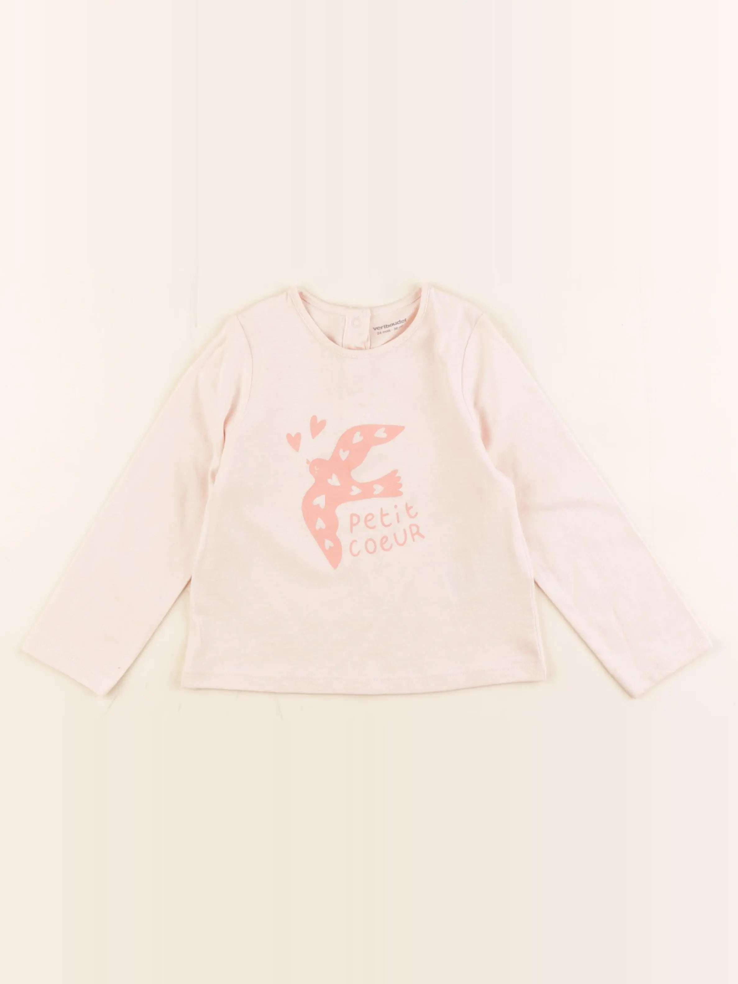 Vertbaudet - tee-shirt rose - 24 mois