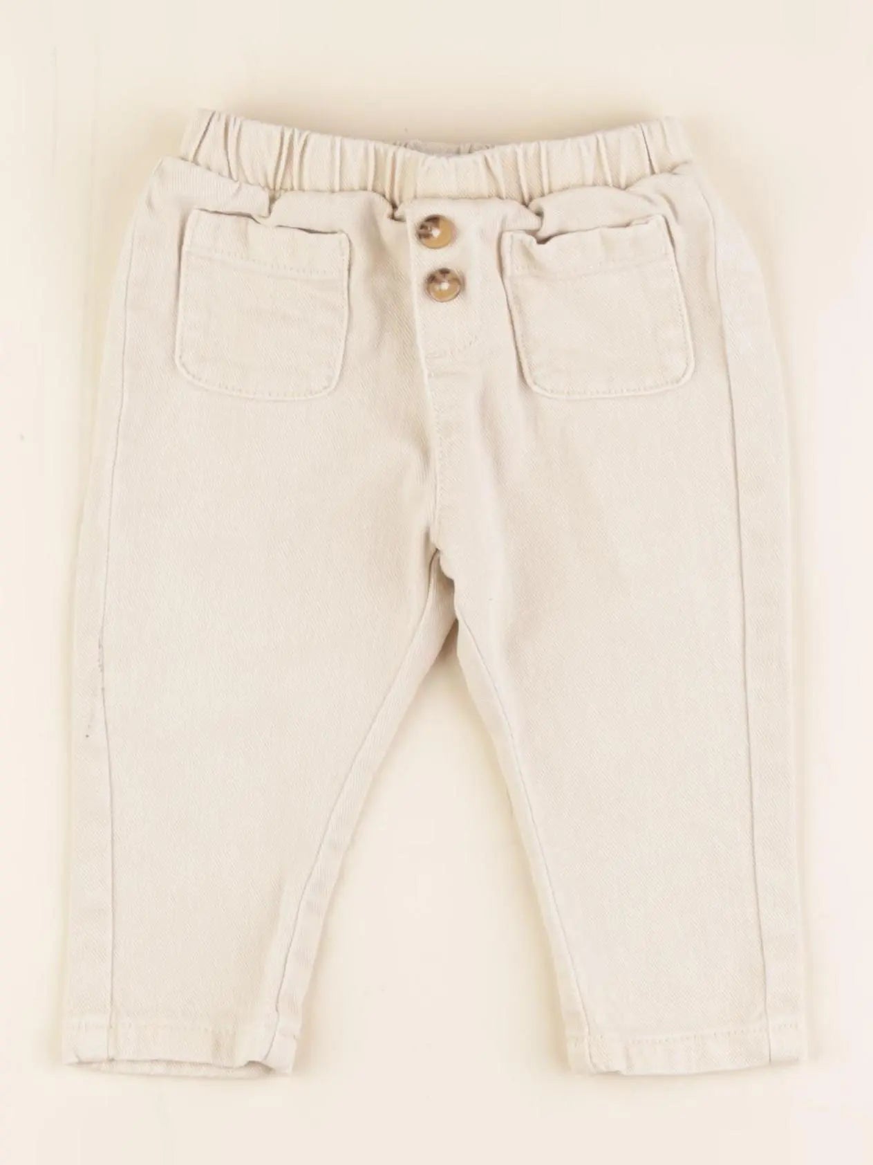 Vertbaudet - jegging beige - 6 mois