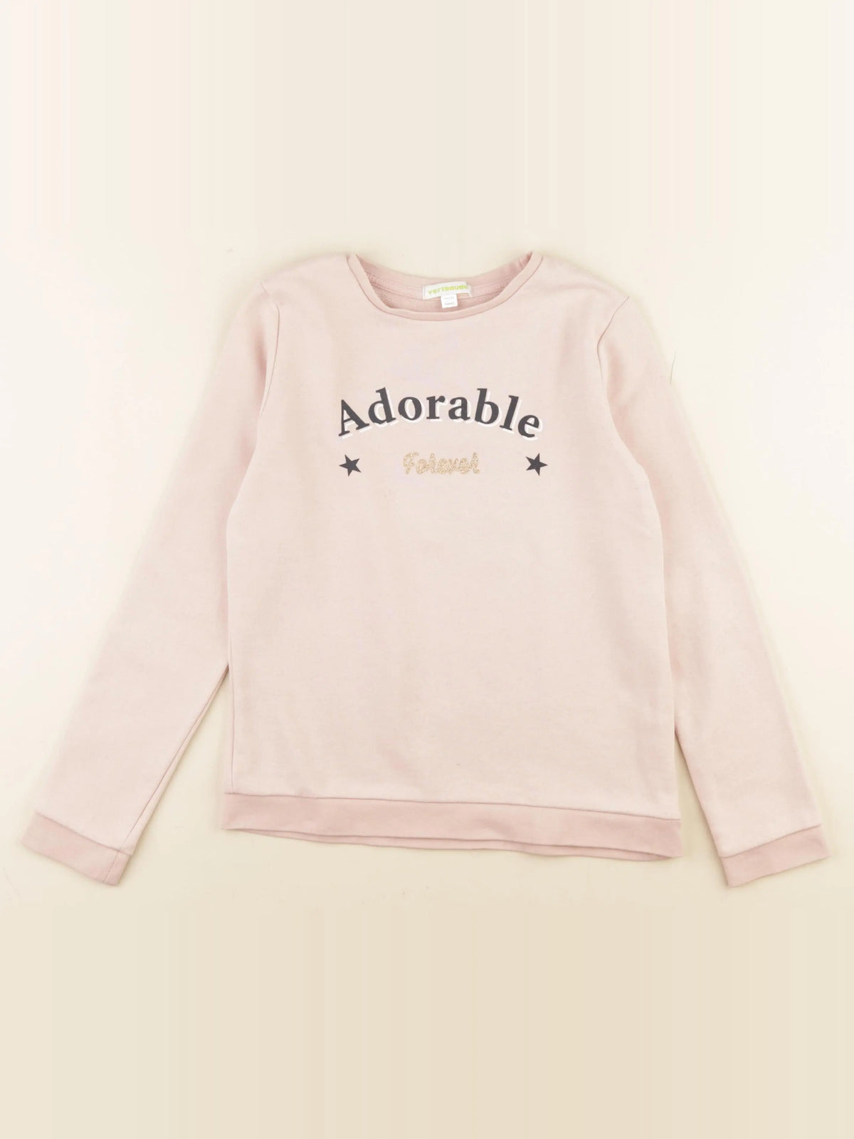 Vertbaudet - sweat or, rose - 10 ans