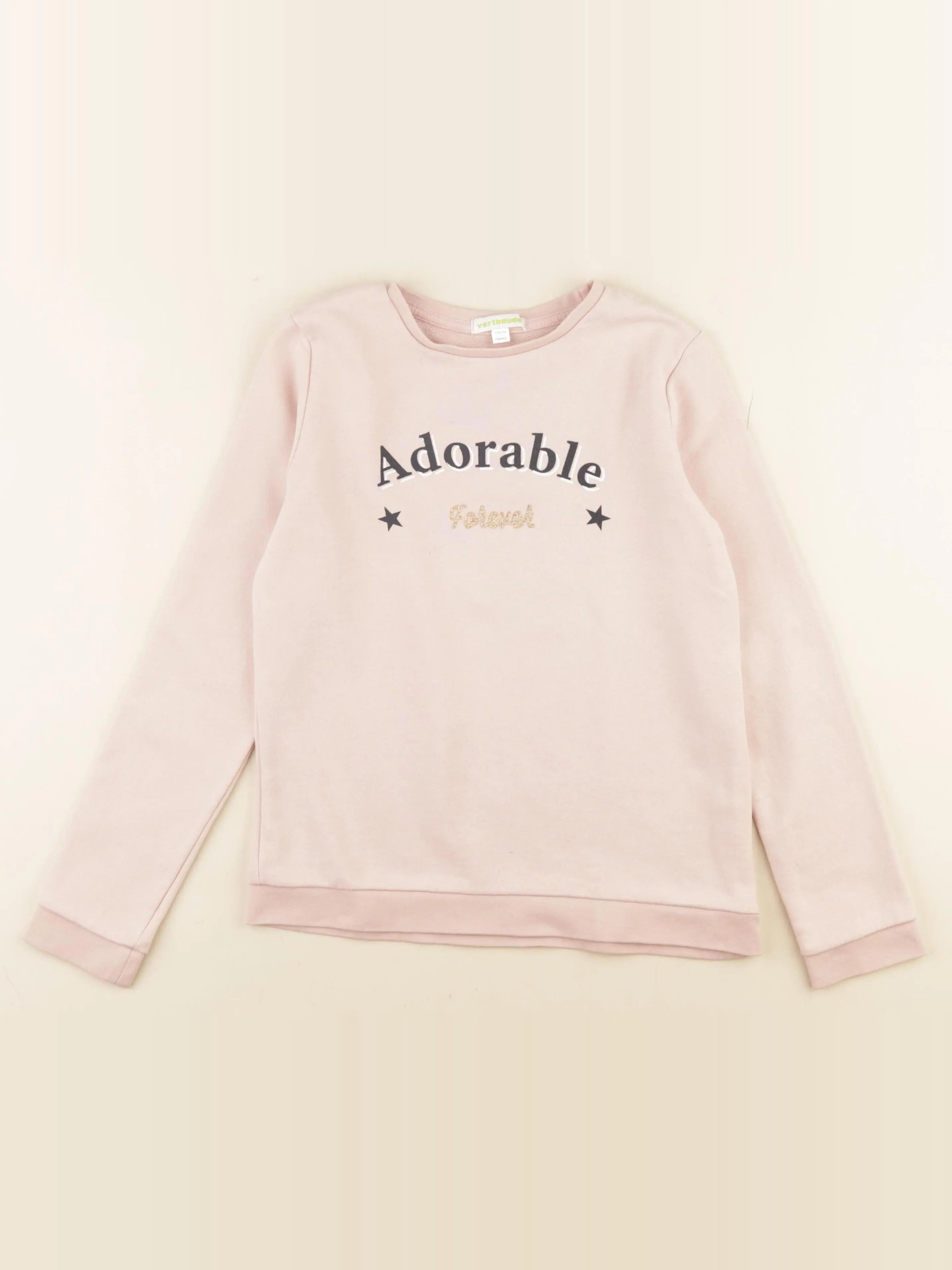 Vertbaudet - sweat or, rose - 10 ans