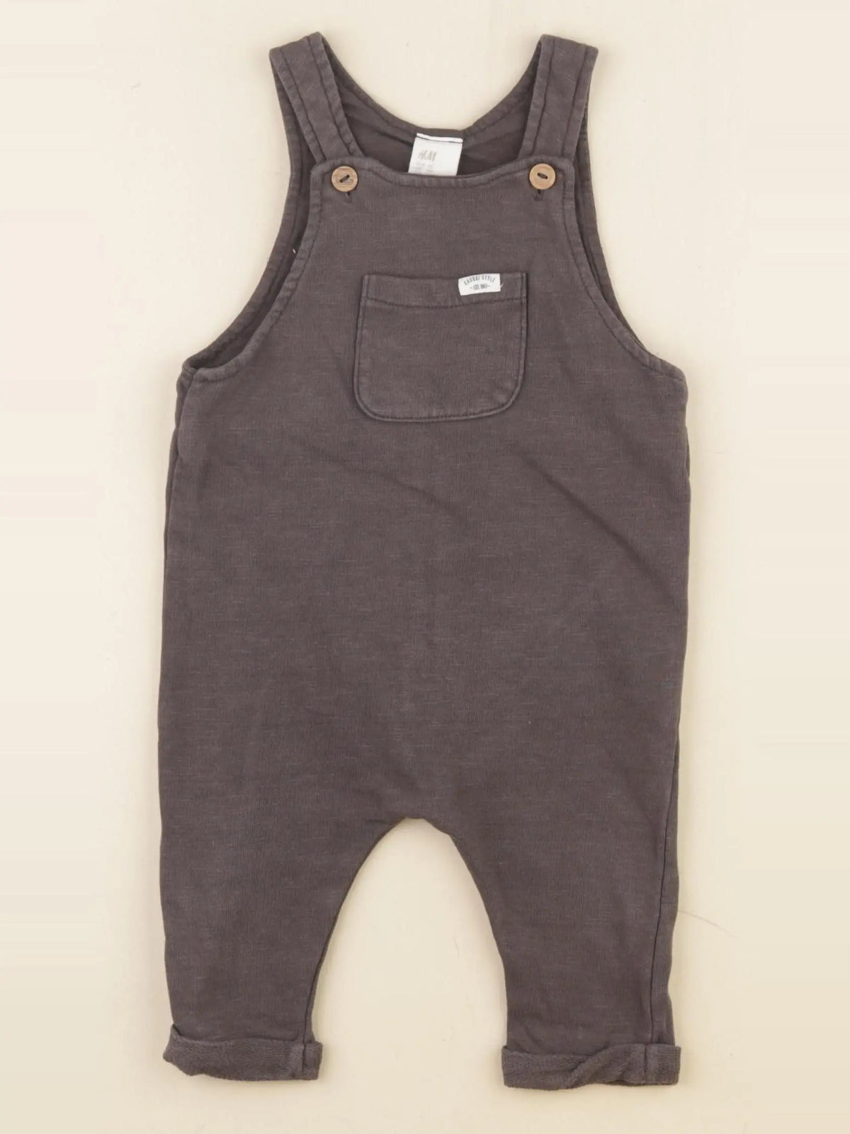 H&M - salopette taupe - 4/6 mois