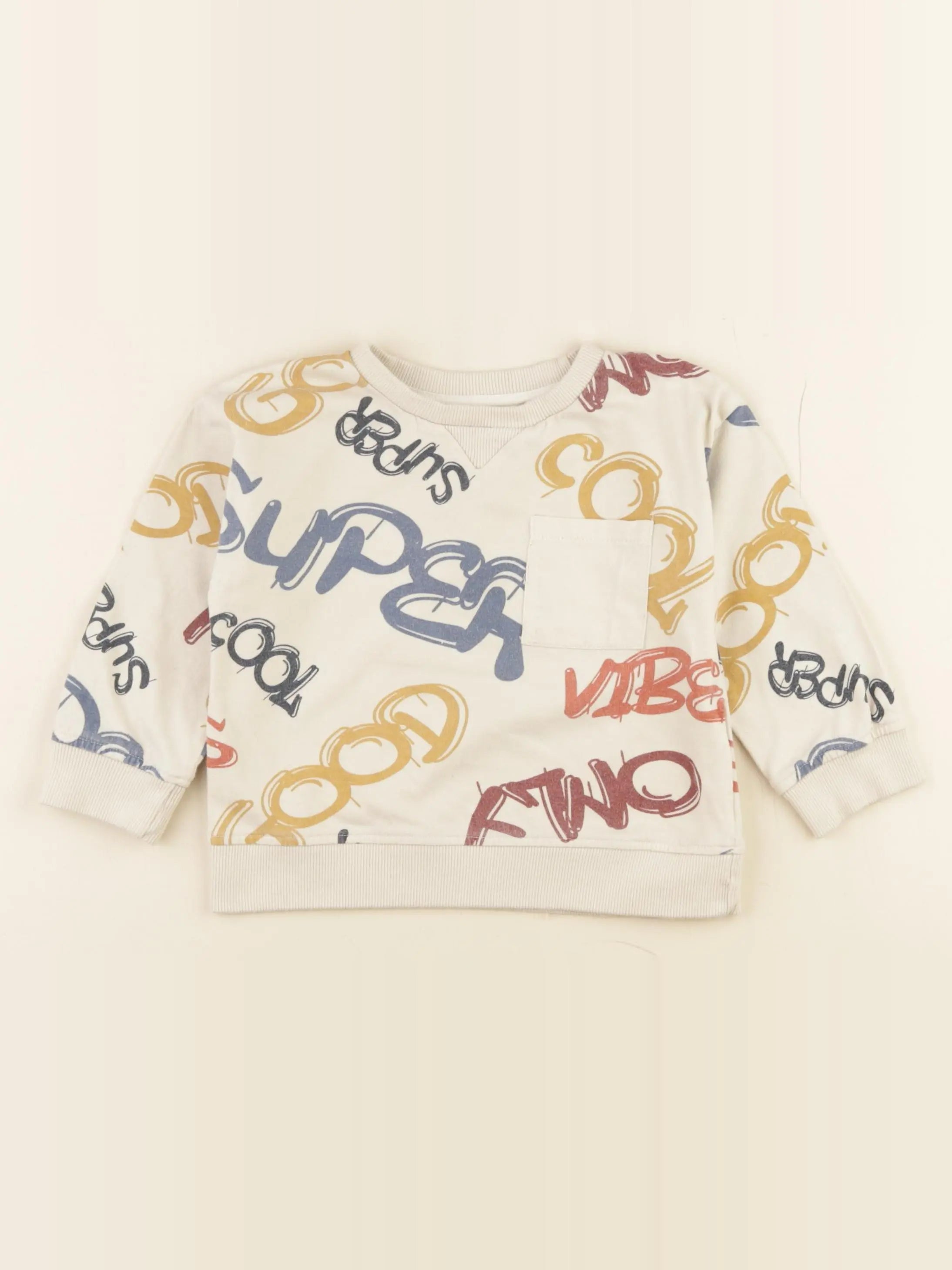 Vertbaudet - sweat beige - 3 ans