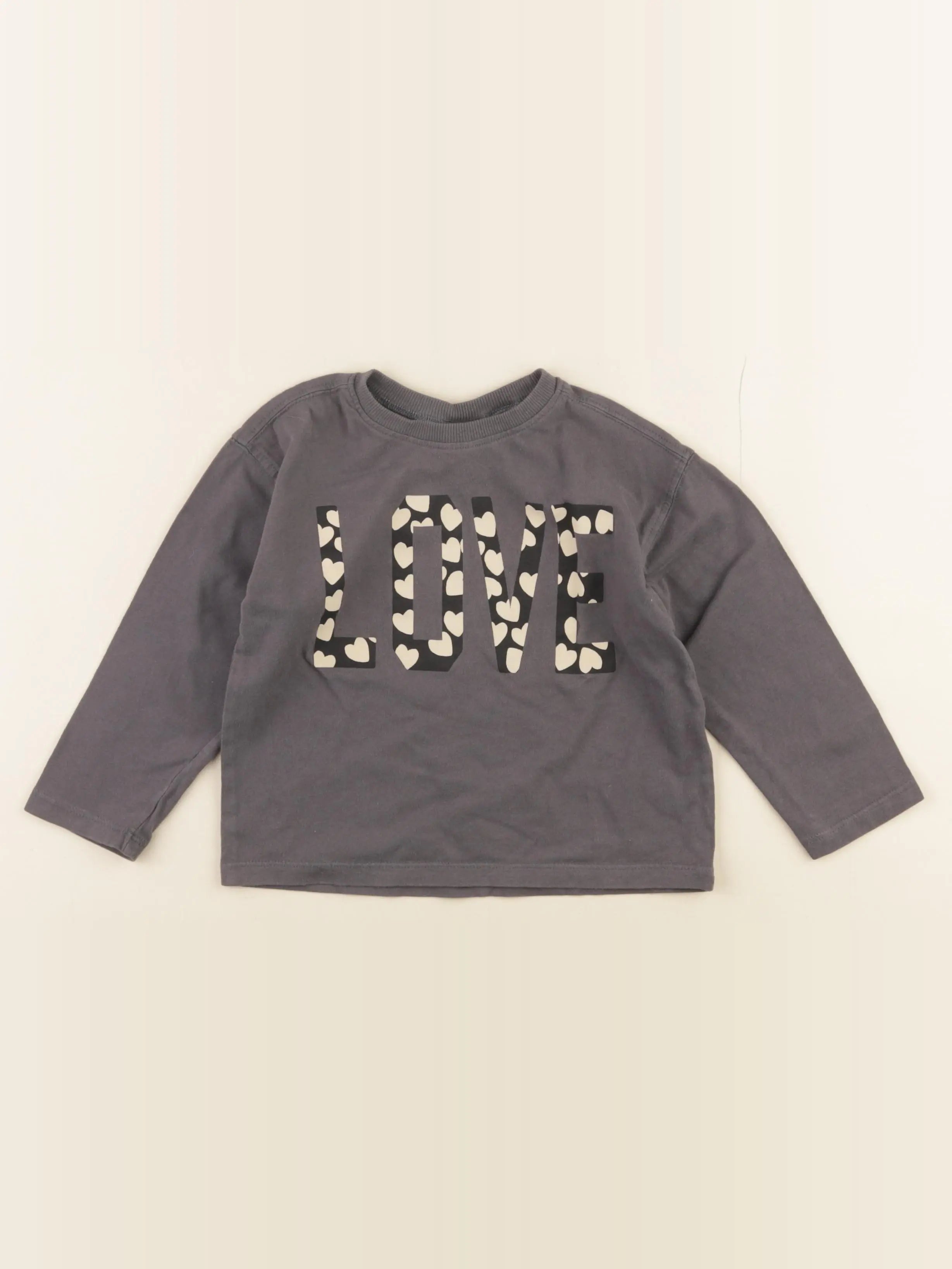 Zara - tee-shirt gris - 2/3 ans