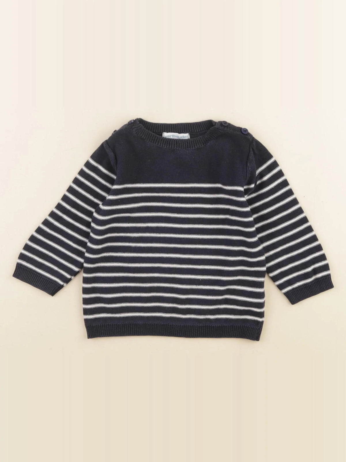 Vertbaudet - pull bleu - 12 mois