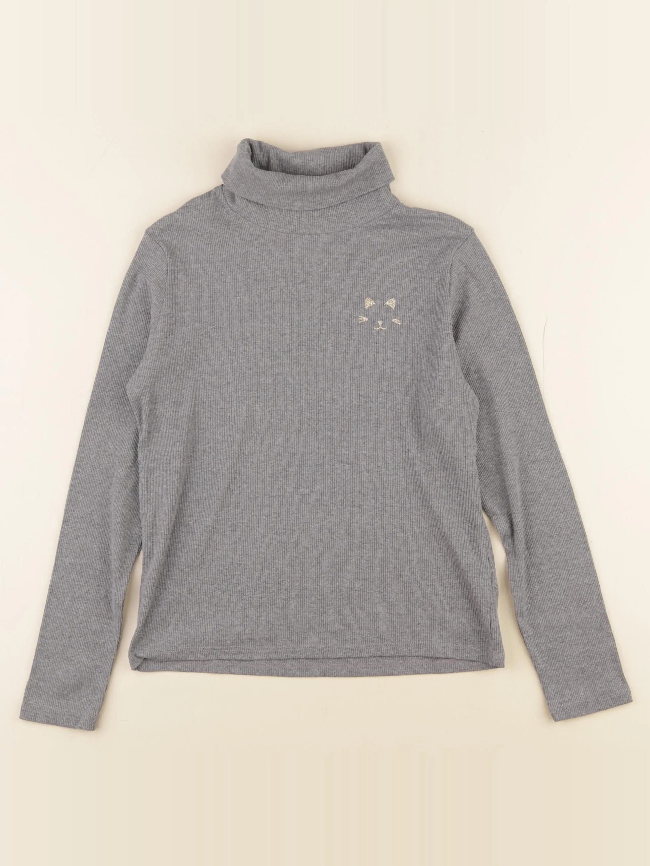 Vertbaudet - sous-pull gris - 10 ans