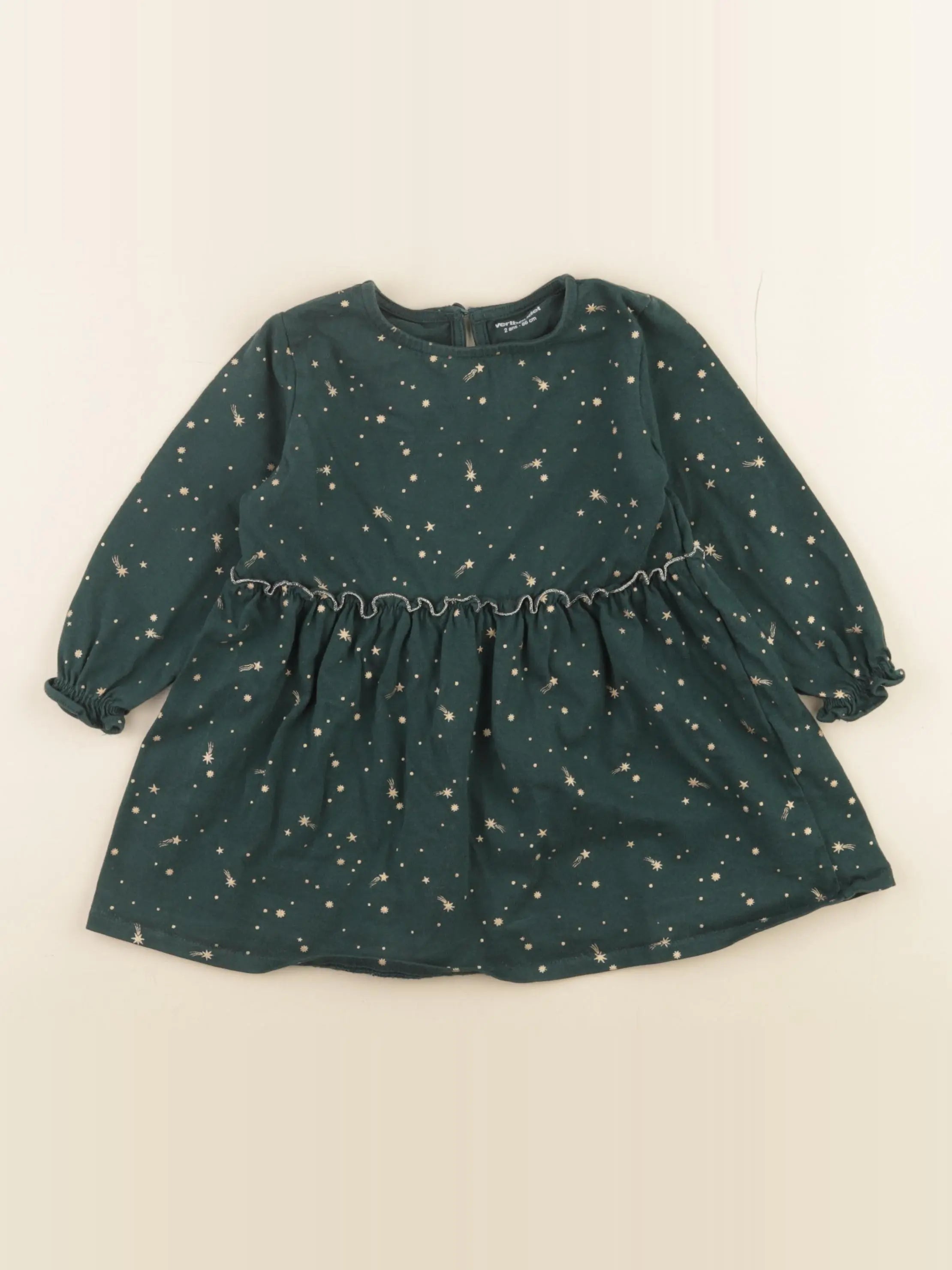 Vertbaudet - robe vert - 2 ans