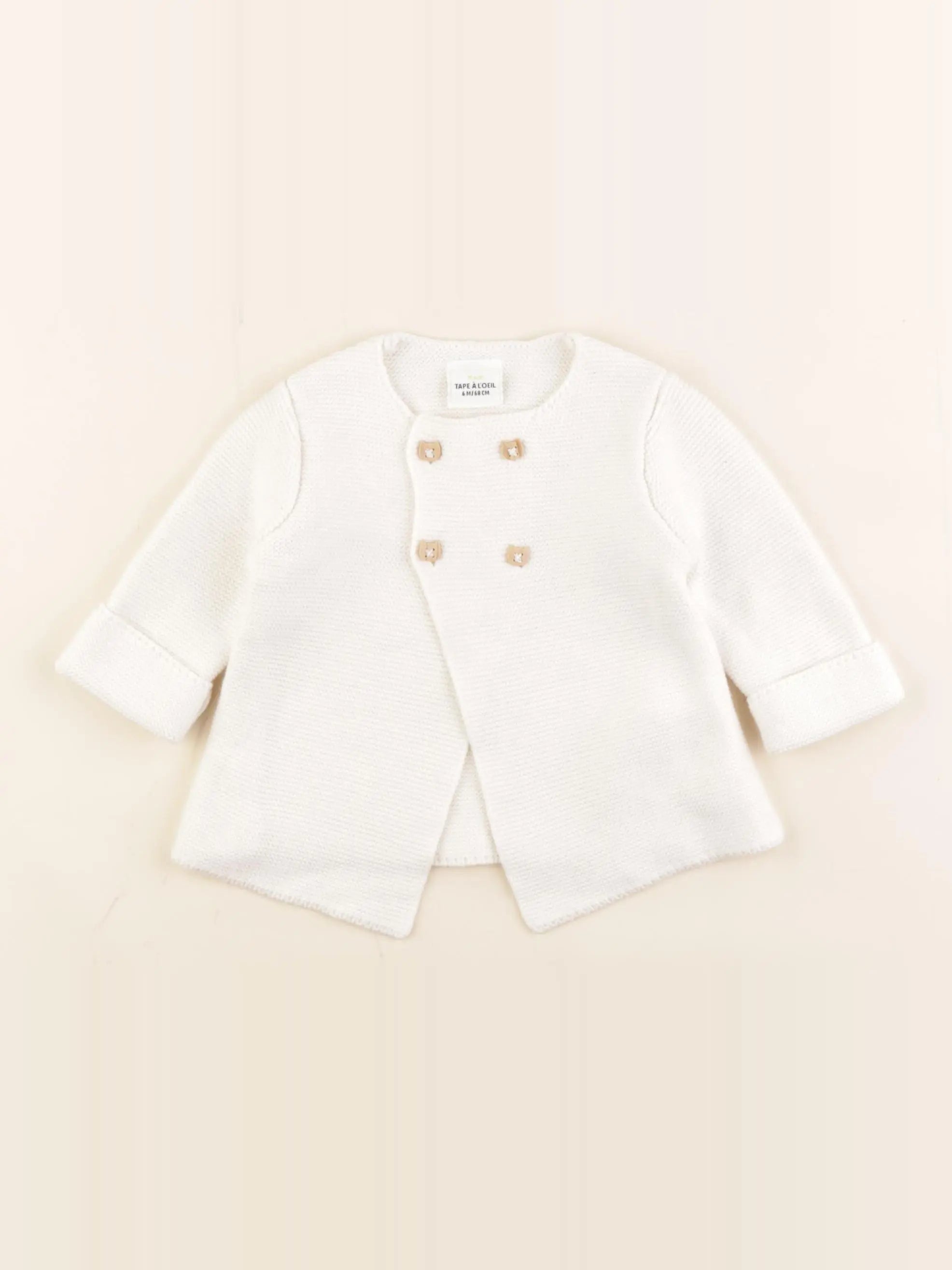 Tape à l'oeil - gilet beige - 6 mois