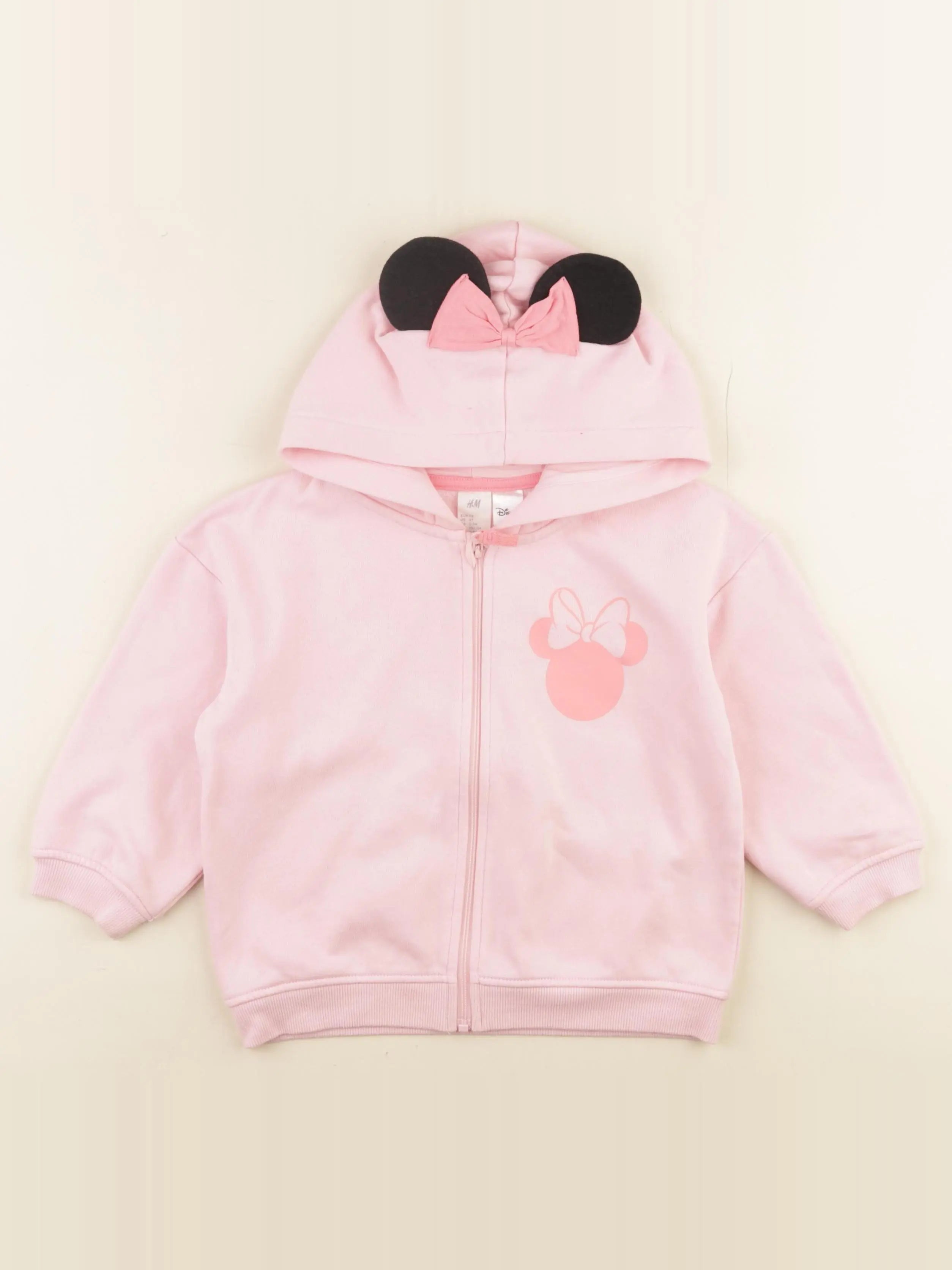 H&M - sweat imprimé au dos rose - 2/3 ans