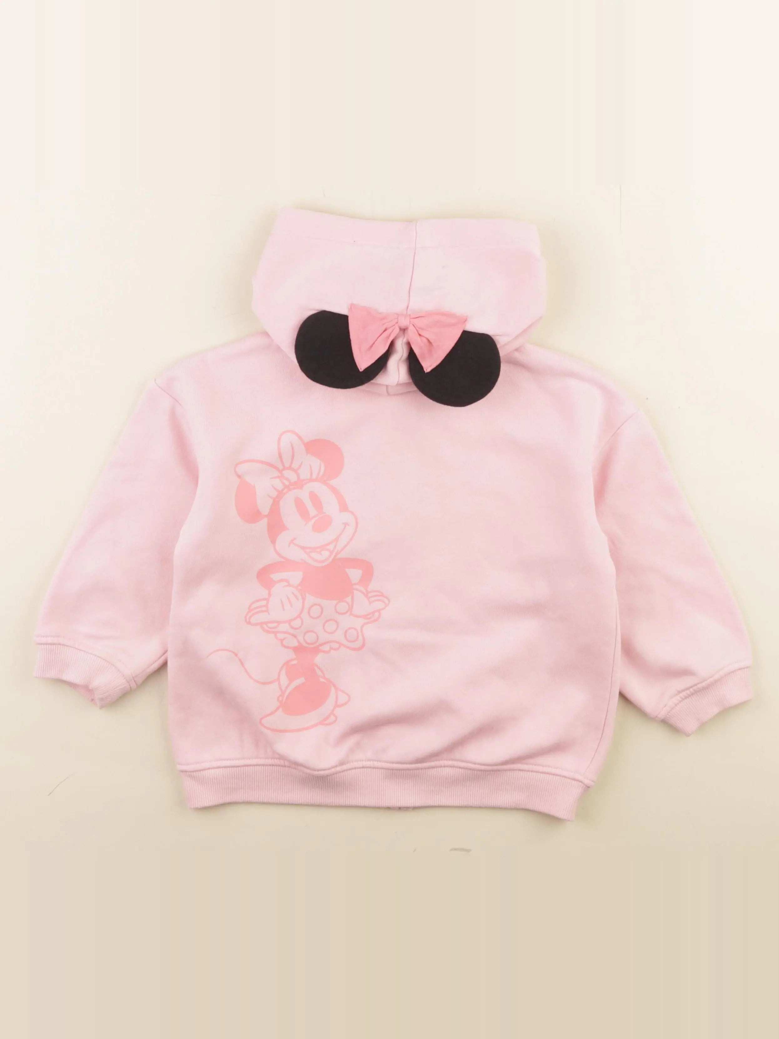 H&M - sweat imprimé au dos rose - 2/3 ans