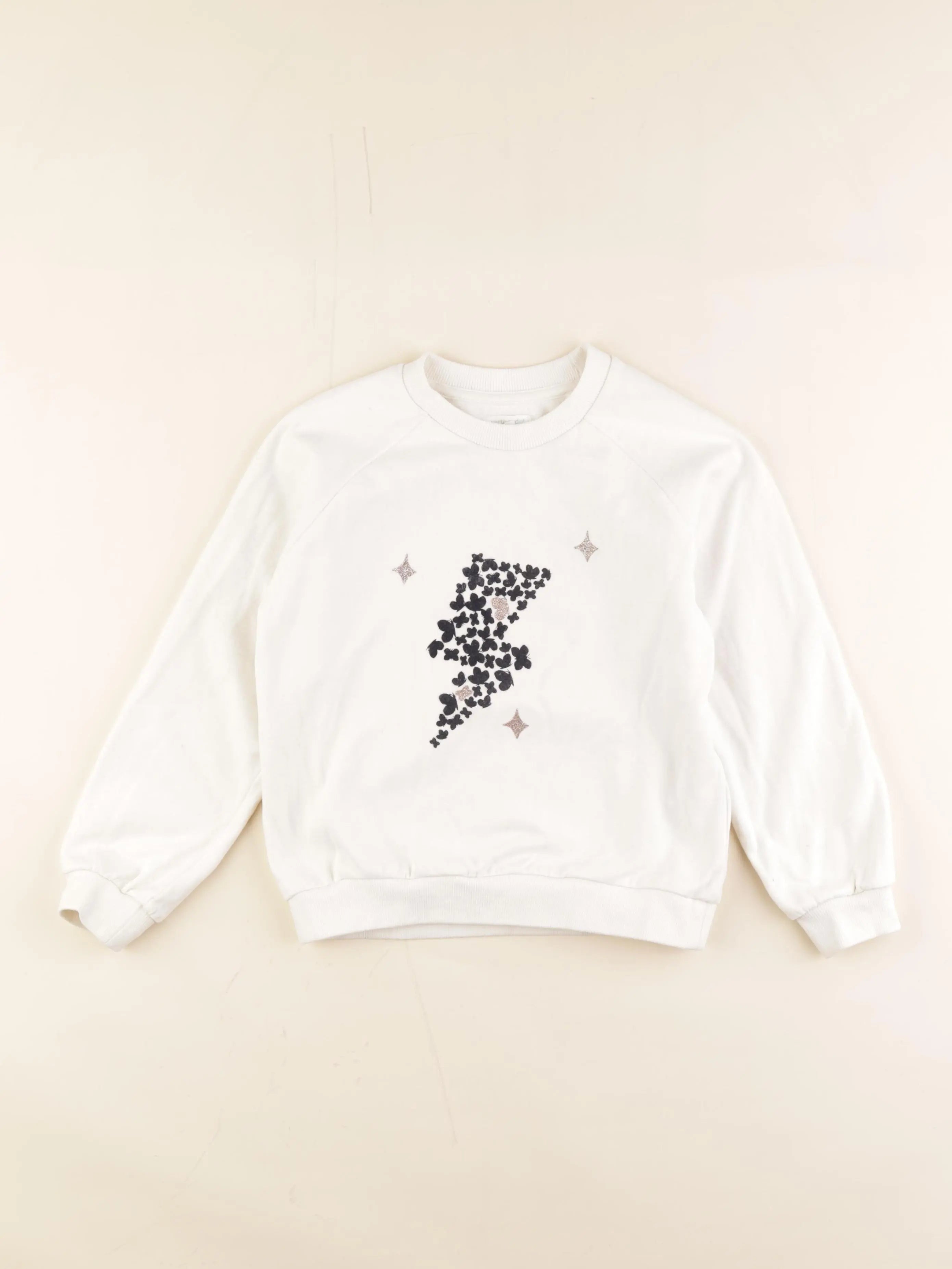 Vertbaudet - sweat blanc - 8 ans