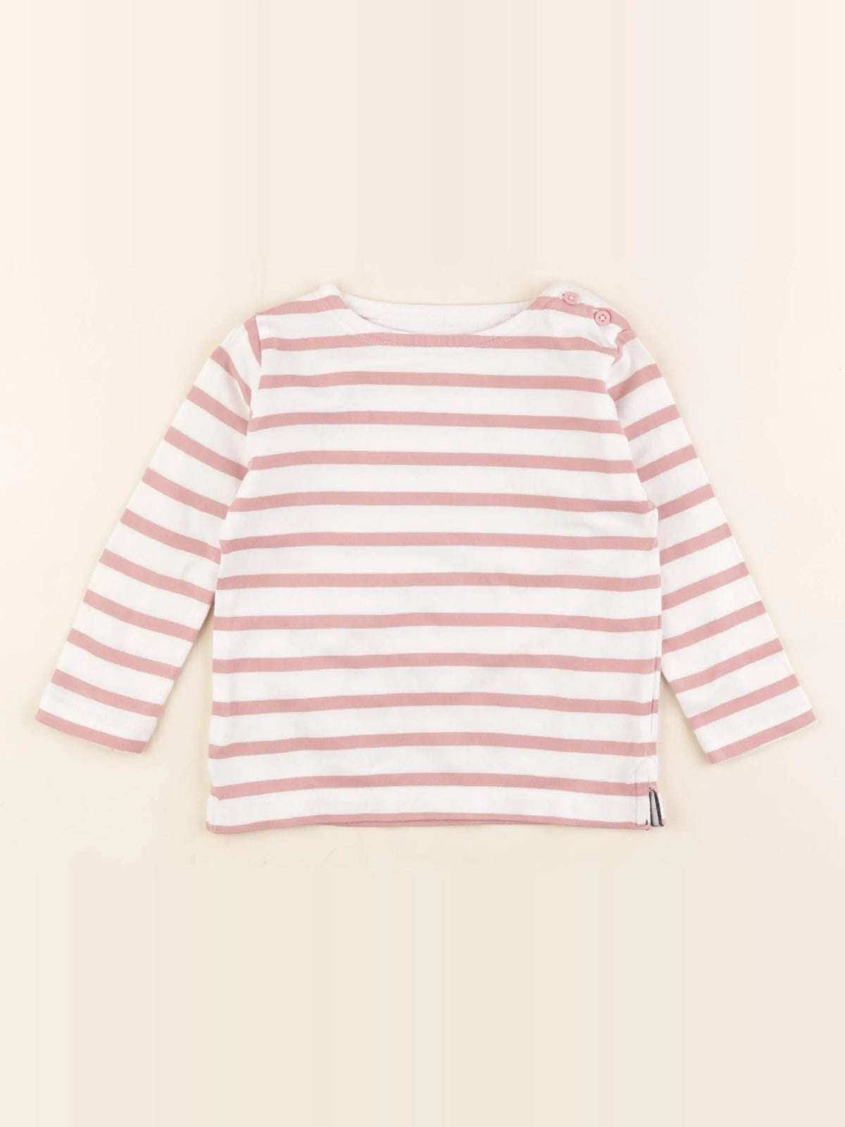Boutchou - tee-shirt blanc, rose - 12 mois
