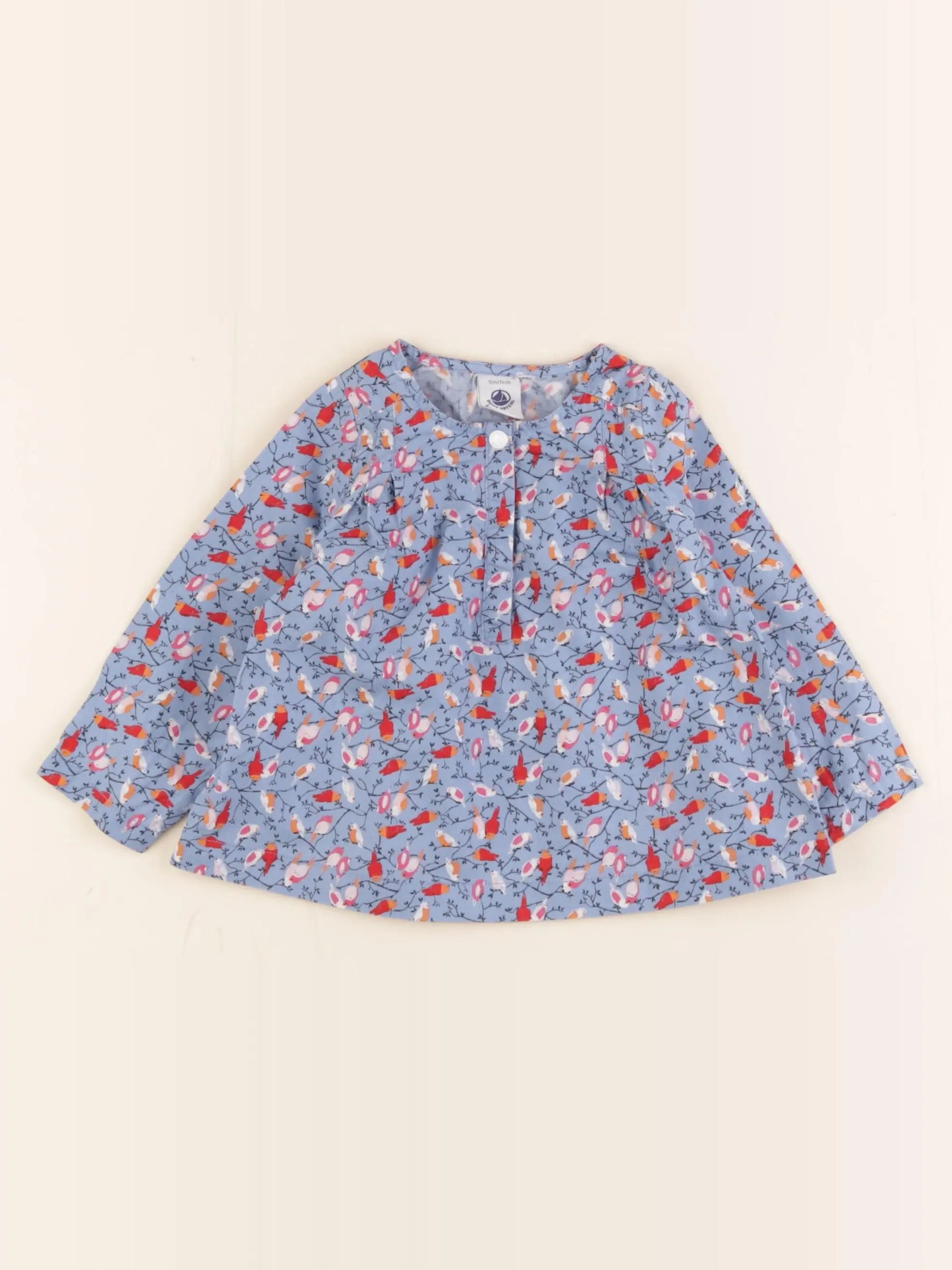 Petit Bateau - blouse multicolore - 12 mois