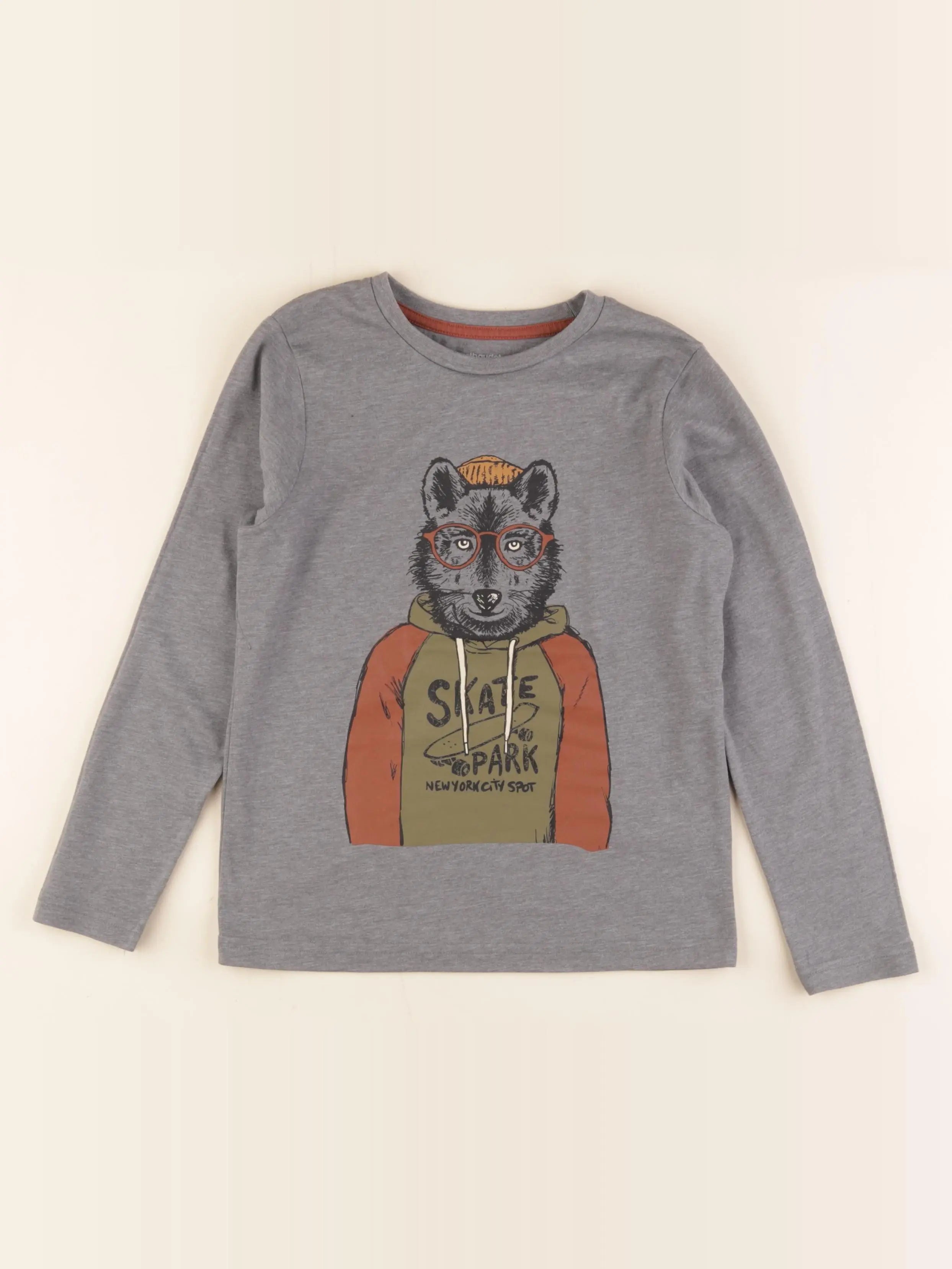 Vertbaudet - tee-shirt gris - 8 ans