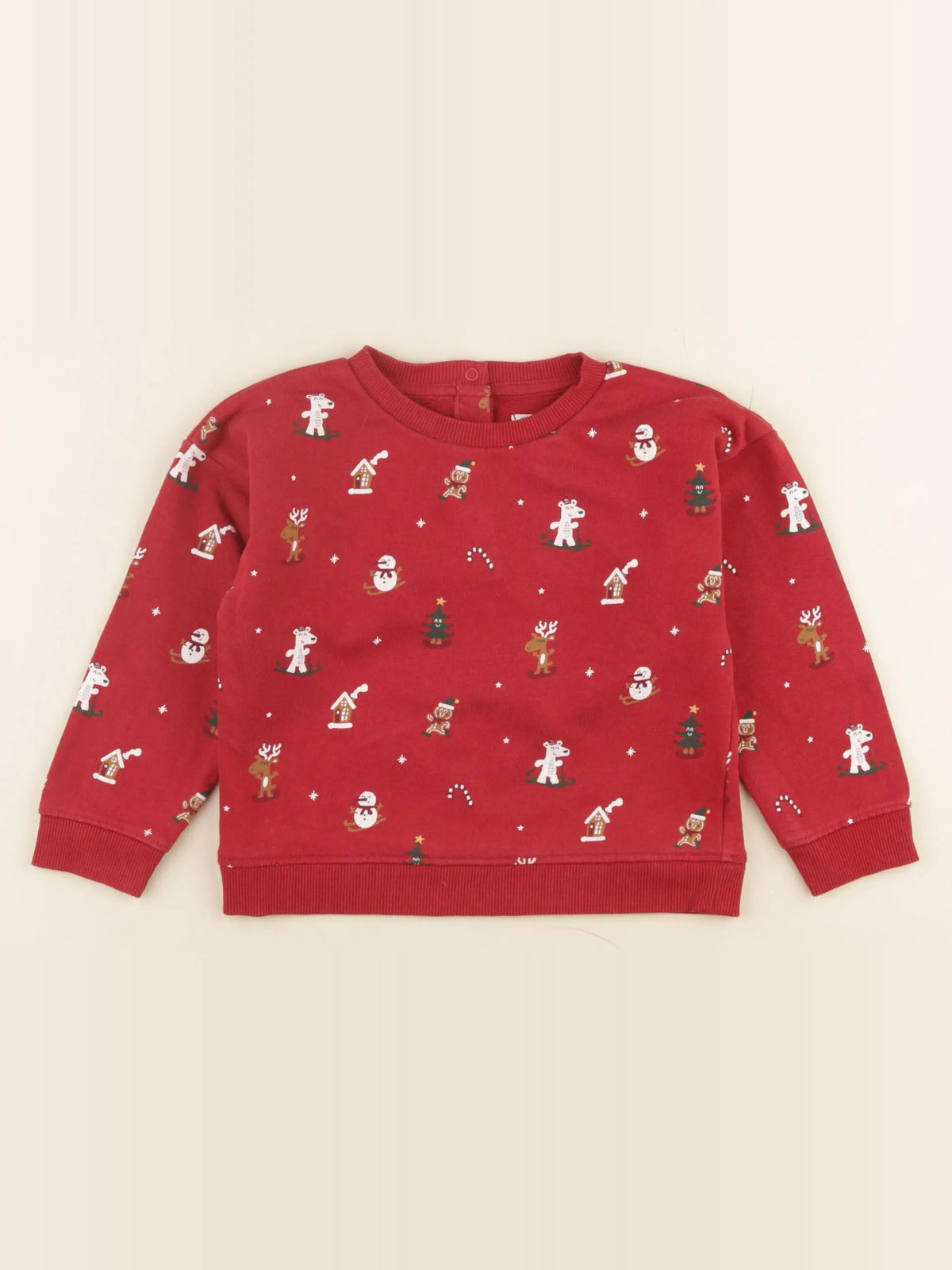 Vertbaudet - sweat rouge - 36 mois