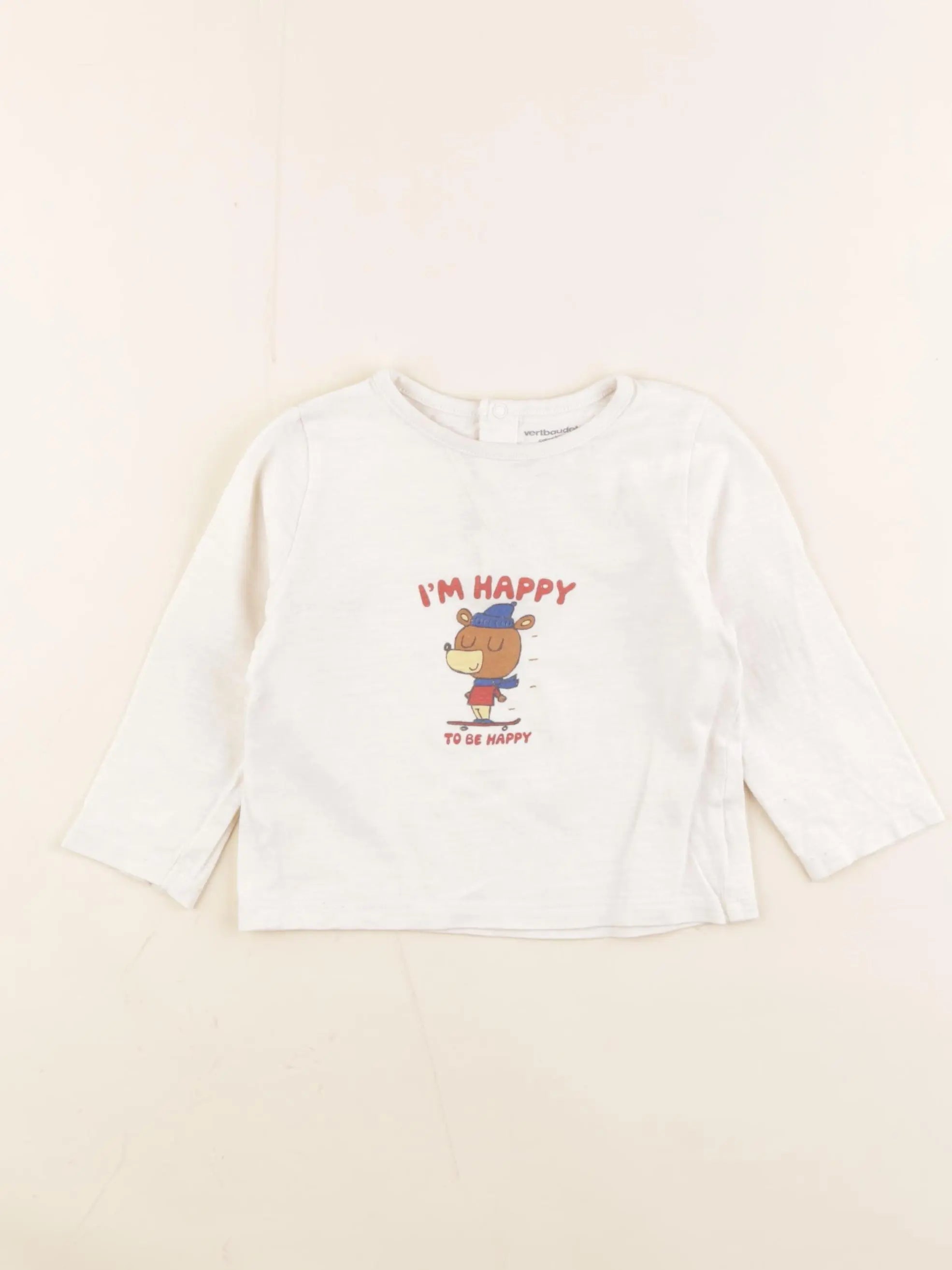 Vertbaudet - tee-shirt blanc - 12 mois