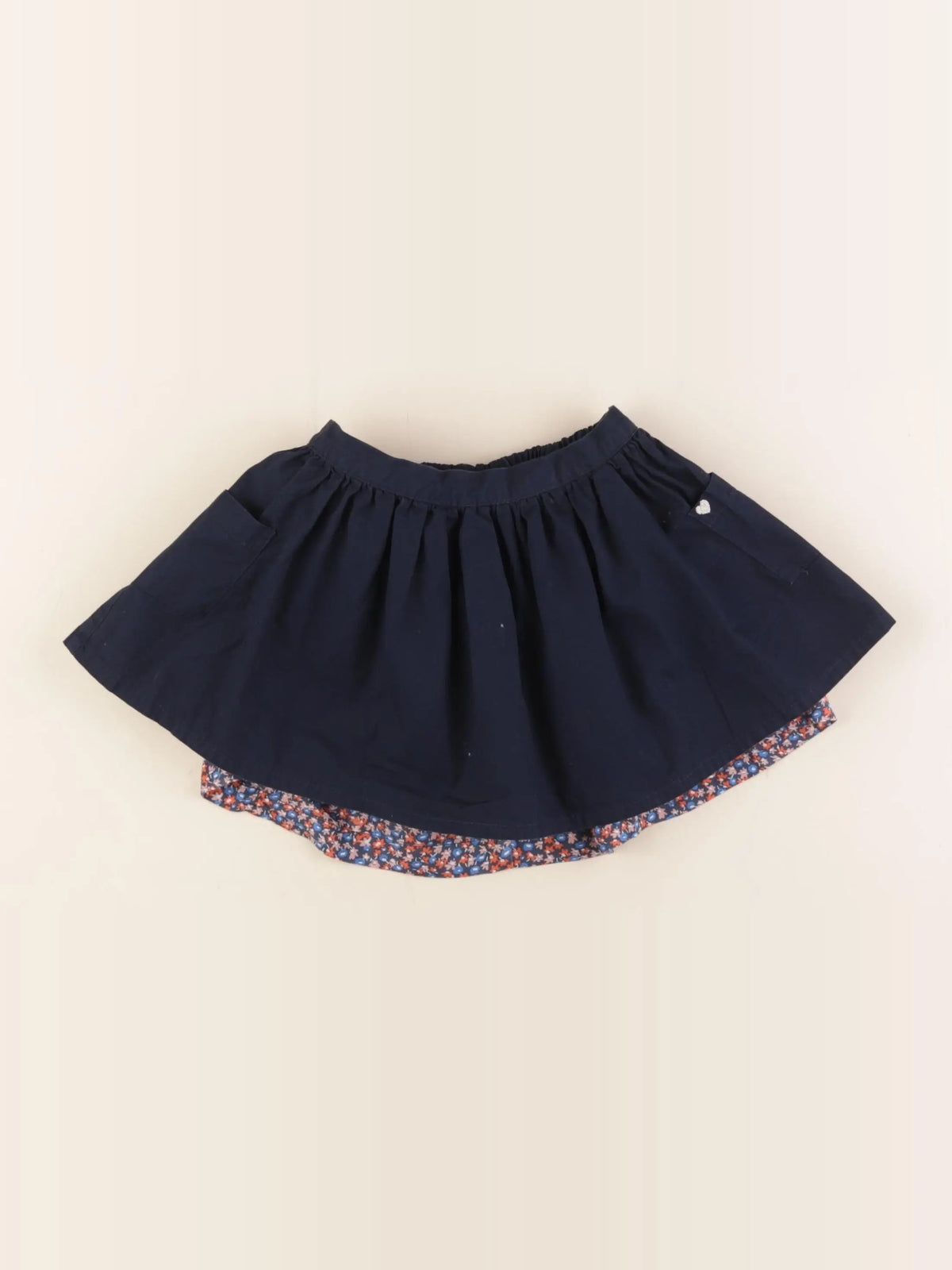 Vertbaudet - jupe réversible bleu, rouge - 3 ans