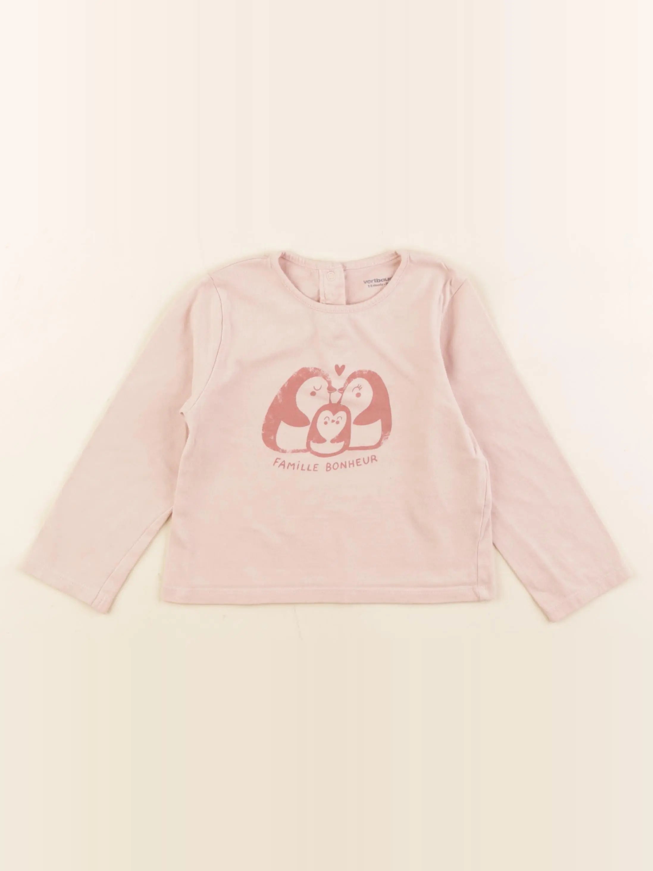 Vertbaudet - tee-shirt rose - 18 mois