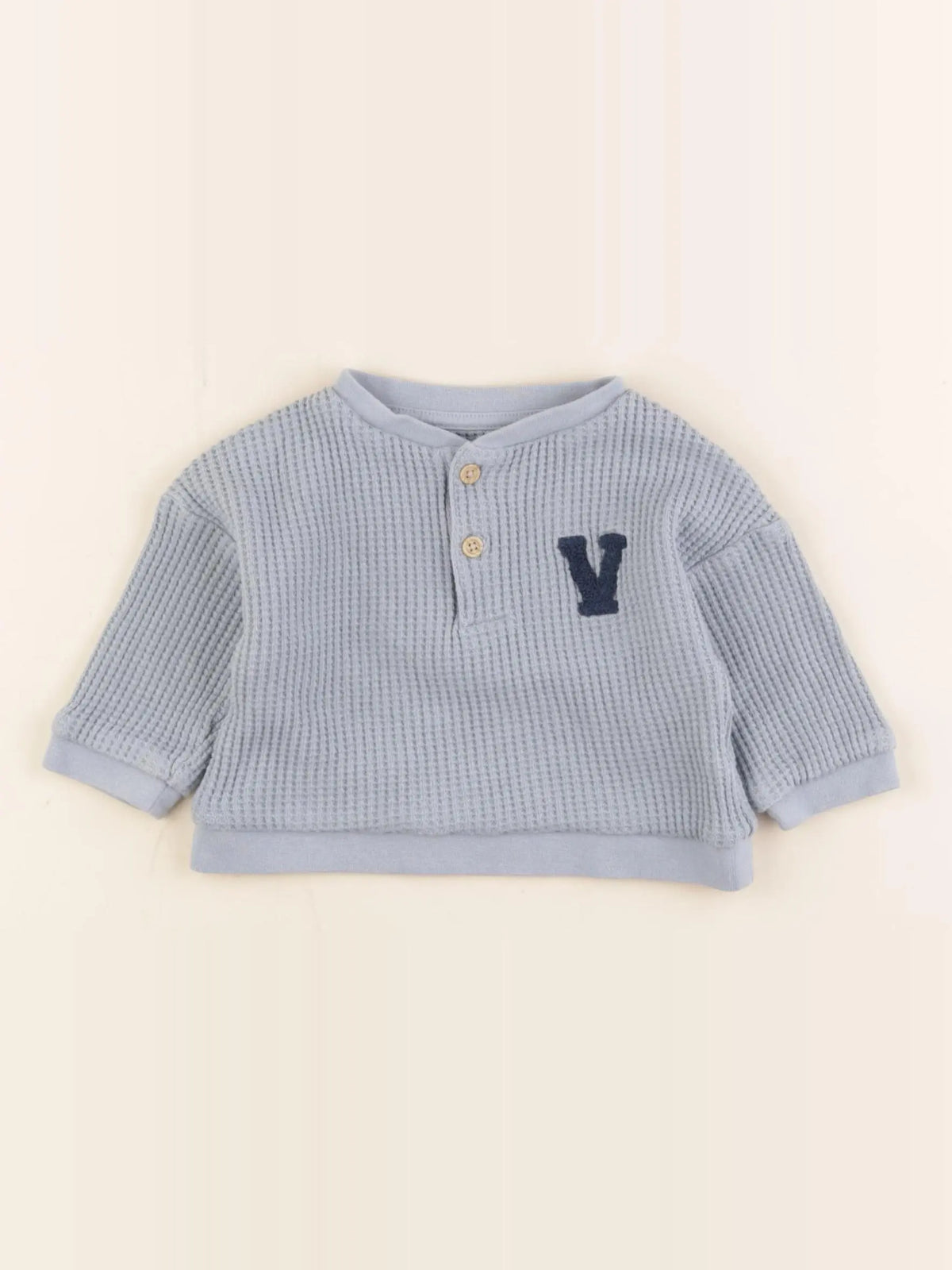 Vertbaudet - sweat bleu - 6 mois