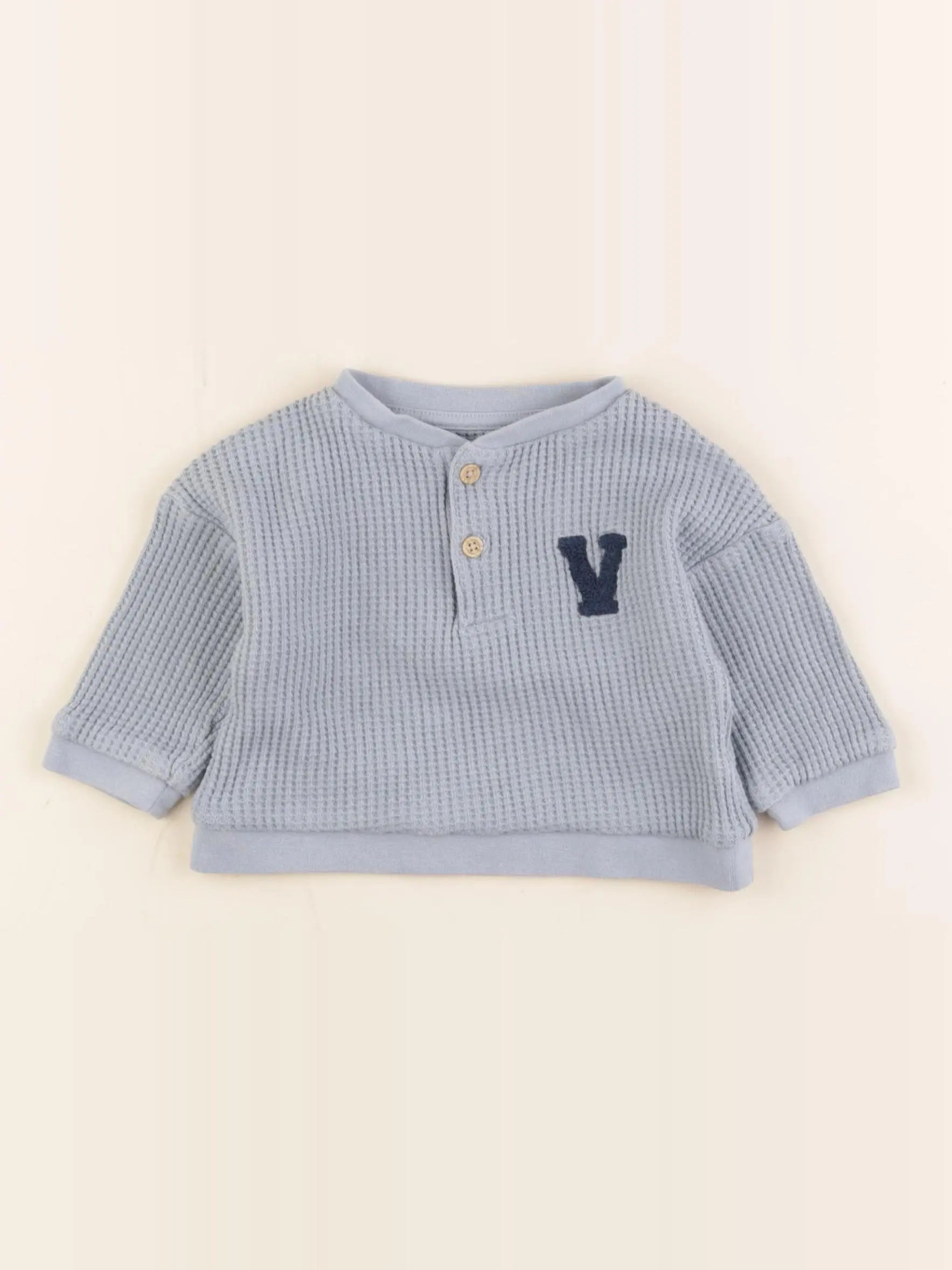Vertbaudet - sweat bleu - 6 mois