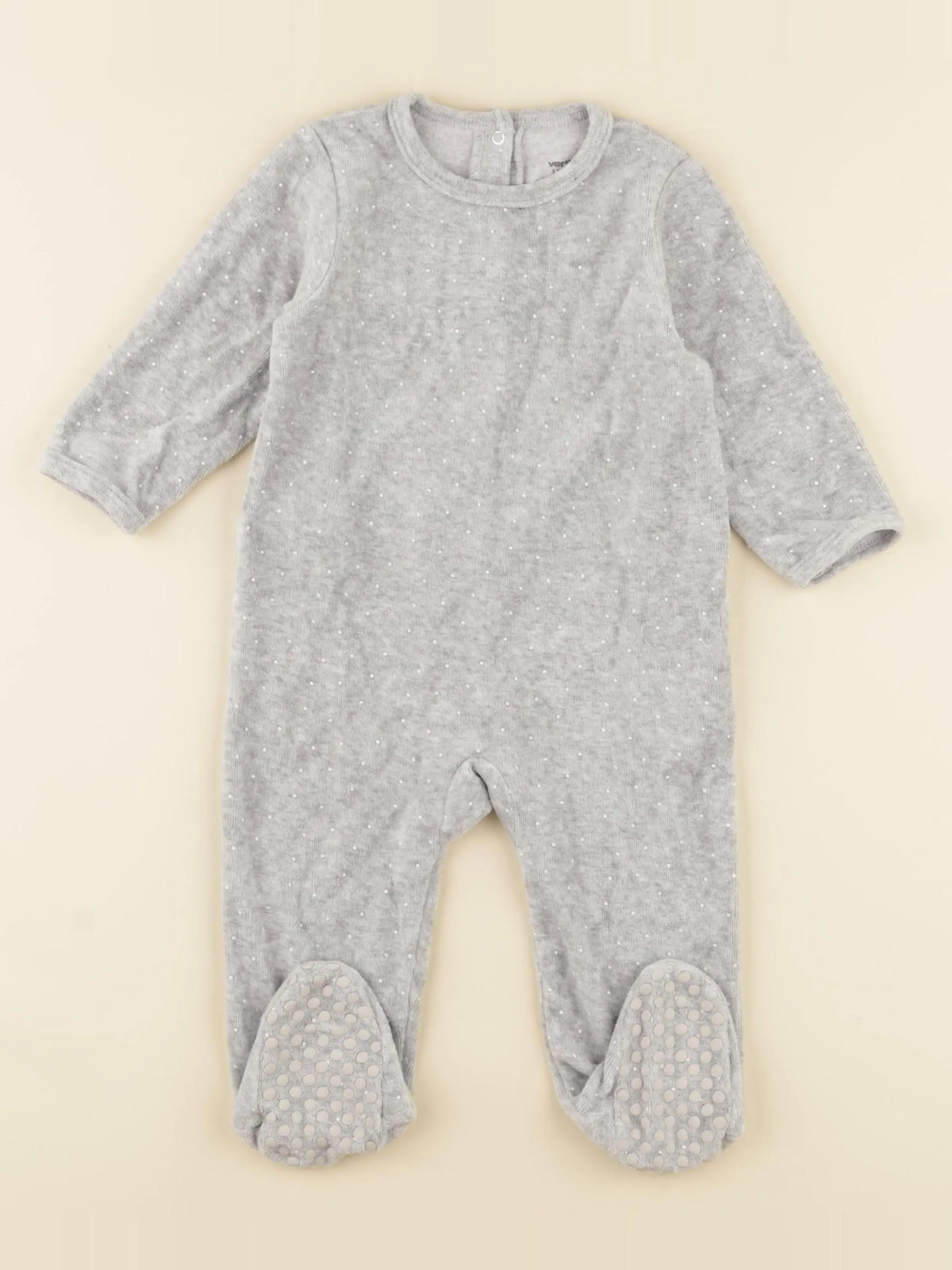 Vertbaudet - pyjama velours gris - 12 mois