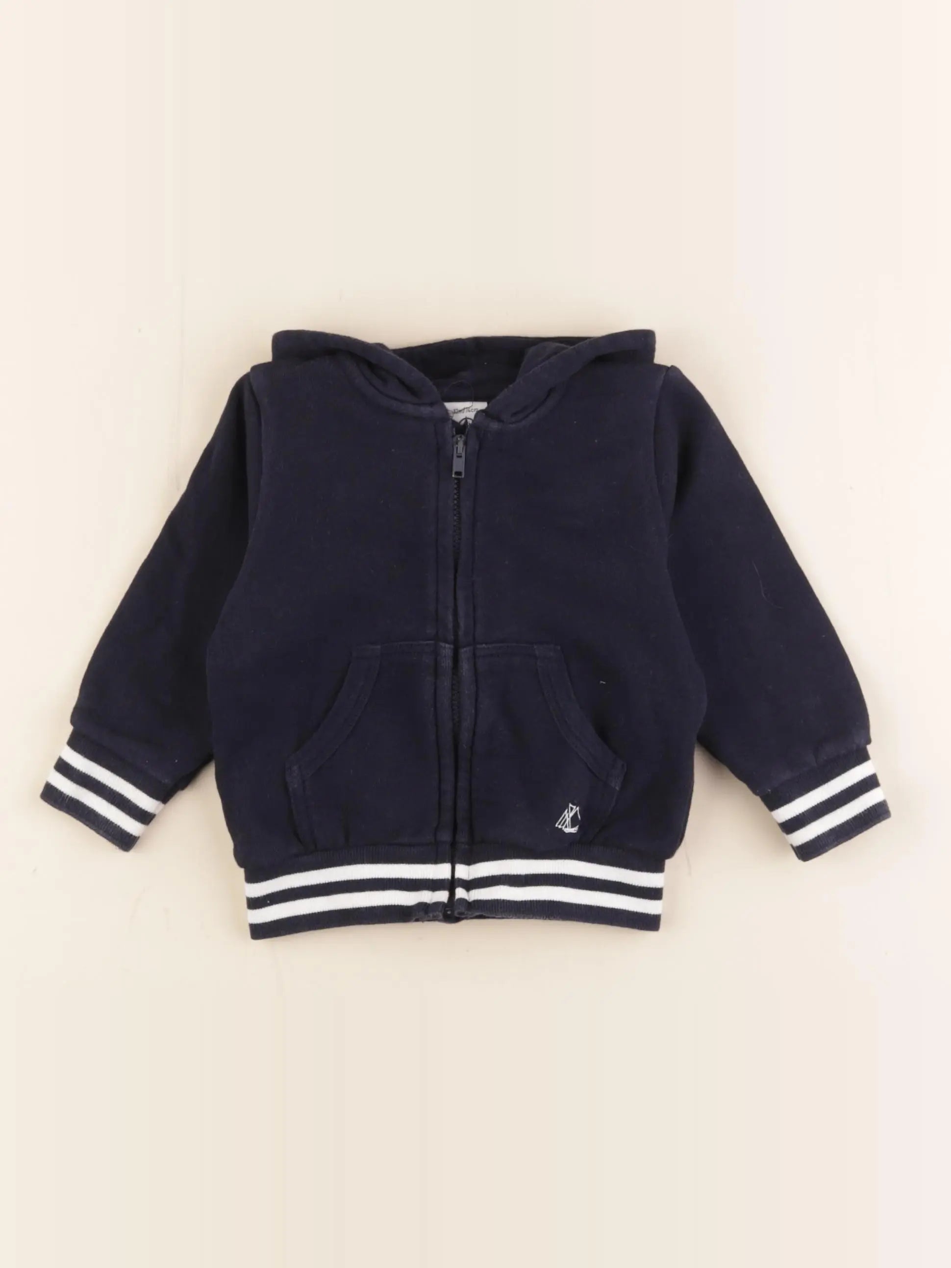Petit Bateau - sweat bleu - 12 mois