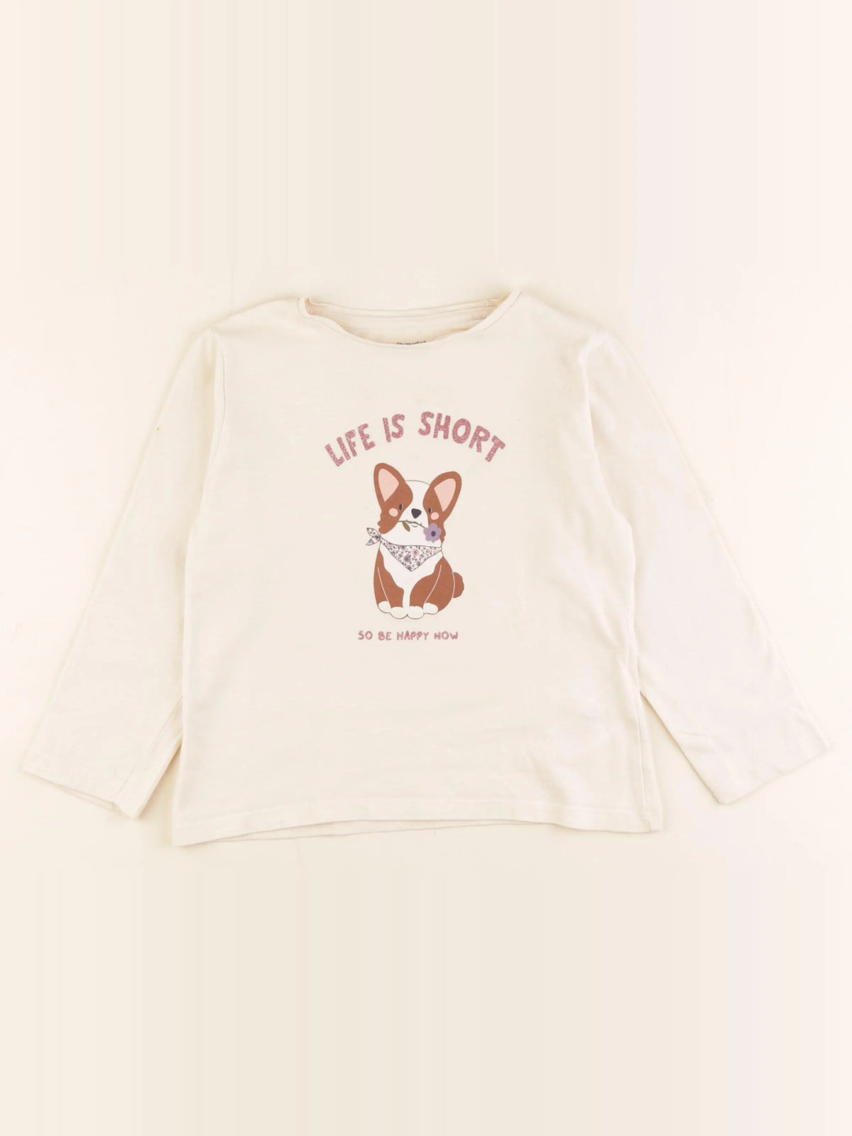 Vertbaudet - tee-shirt beige - 6 ans
