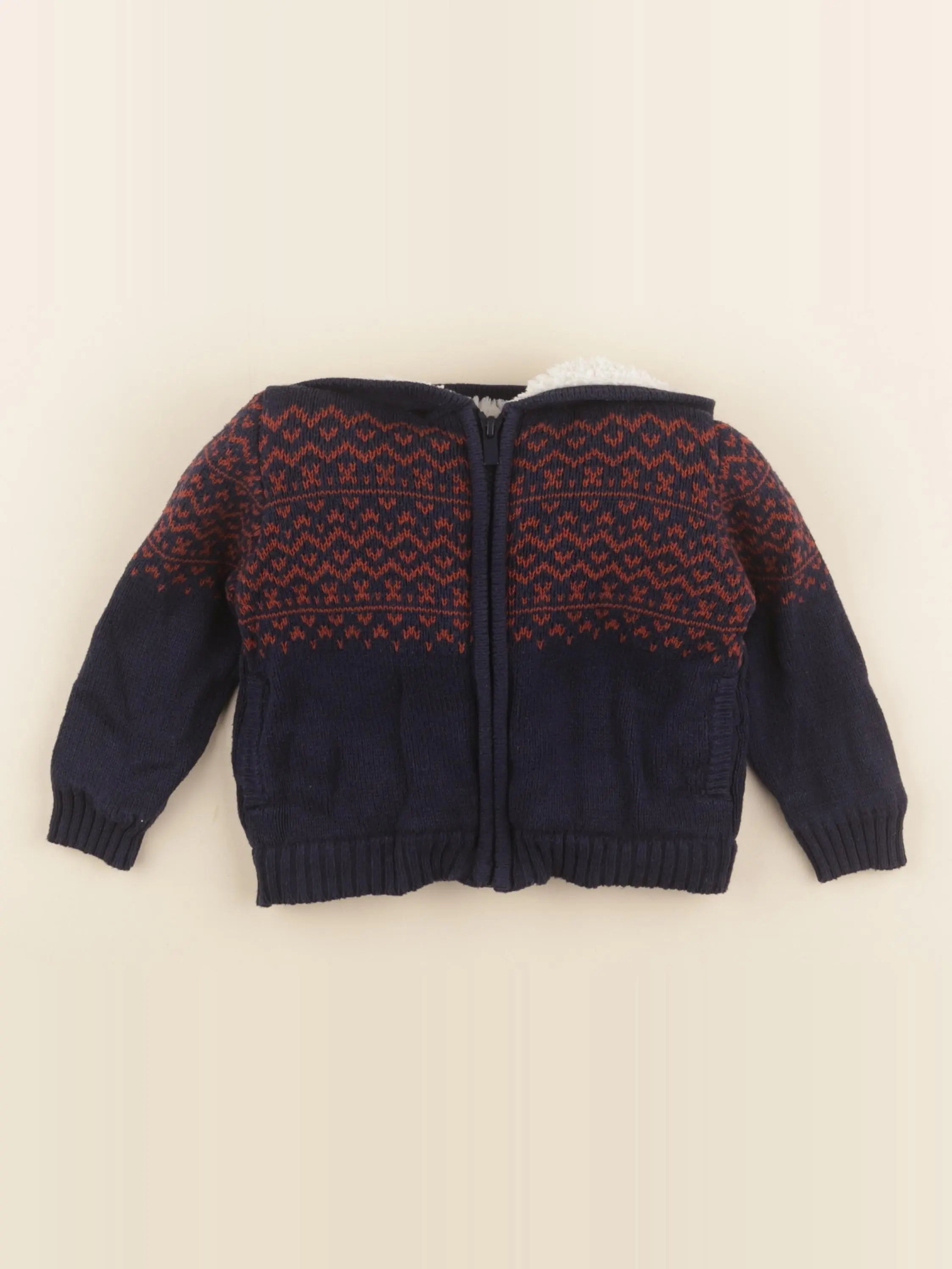 Vertbaudet - veste doublé bleu - 2 ans