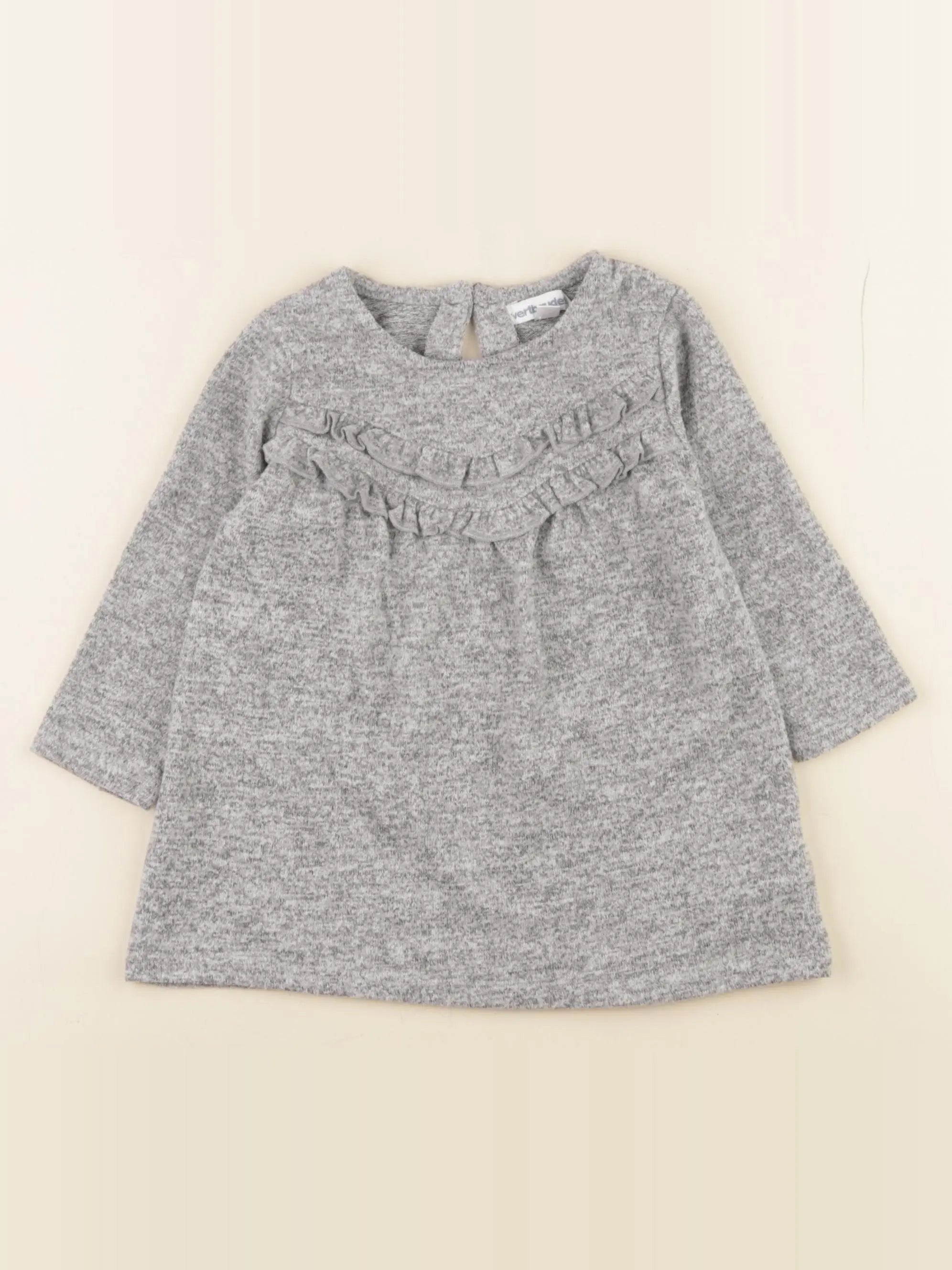 Vertbaudet - robe gris - 12 mois