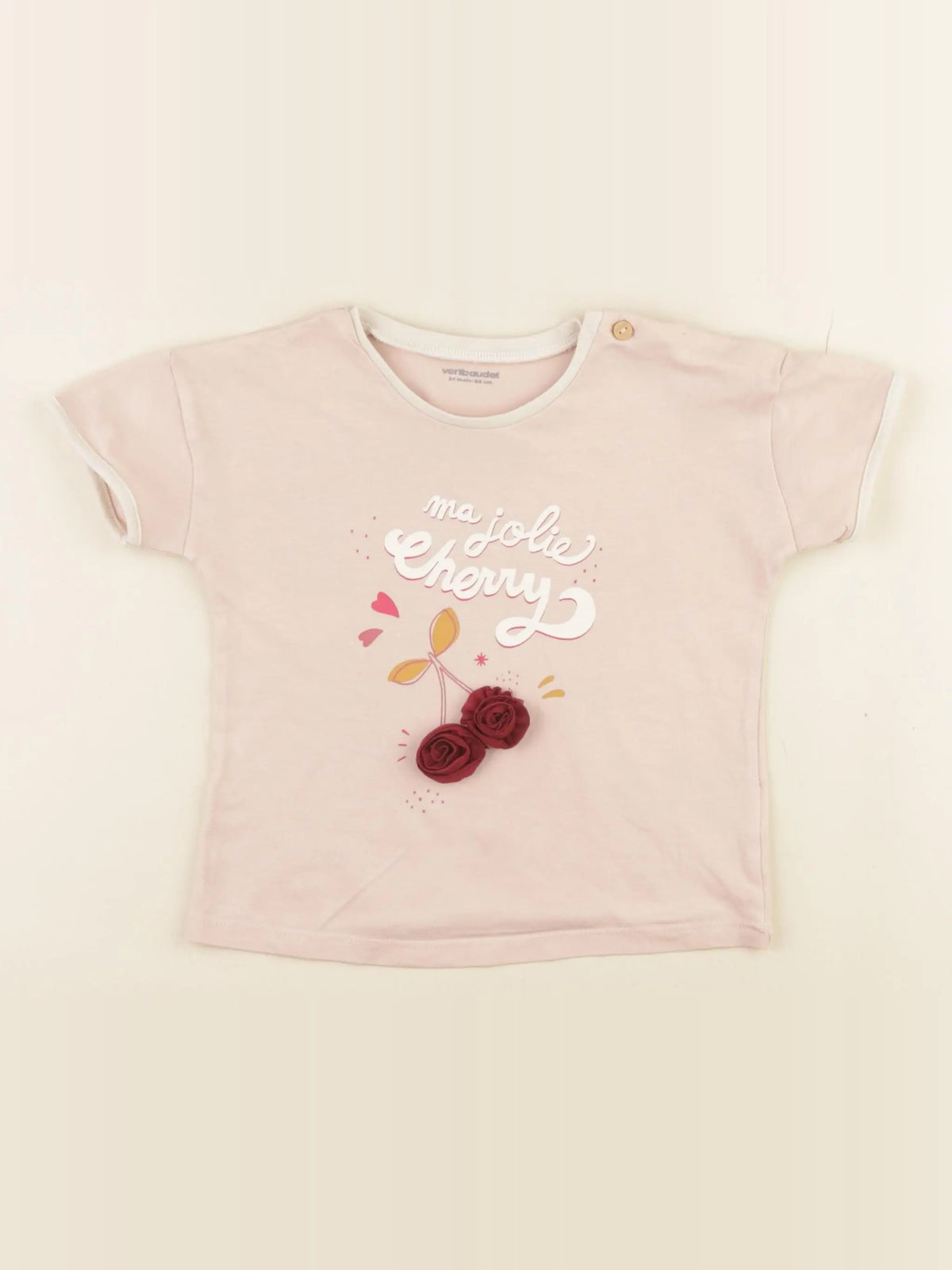 Vertbaudet - tee-shirt rose - 24 mois