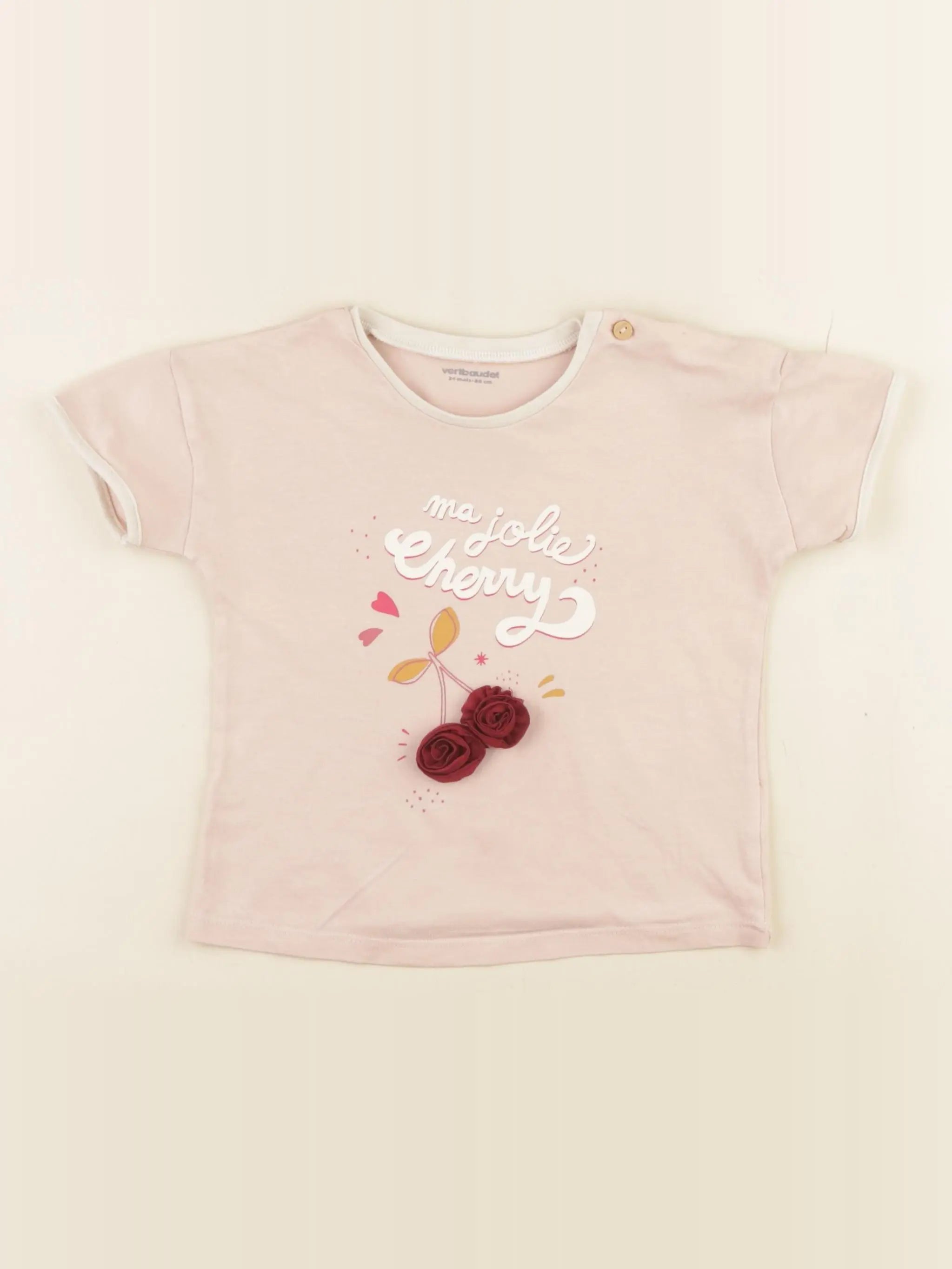 Vertbaudet - tee-shirt rose - 24 mois