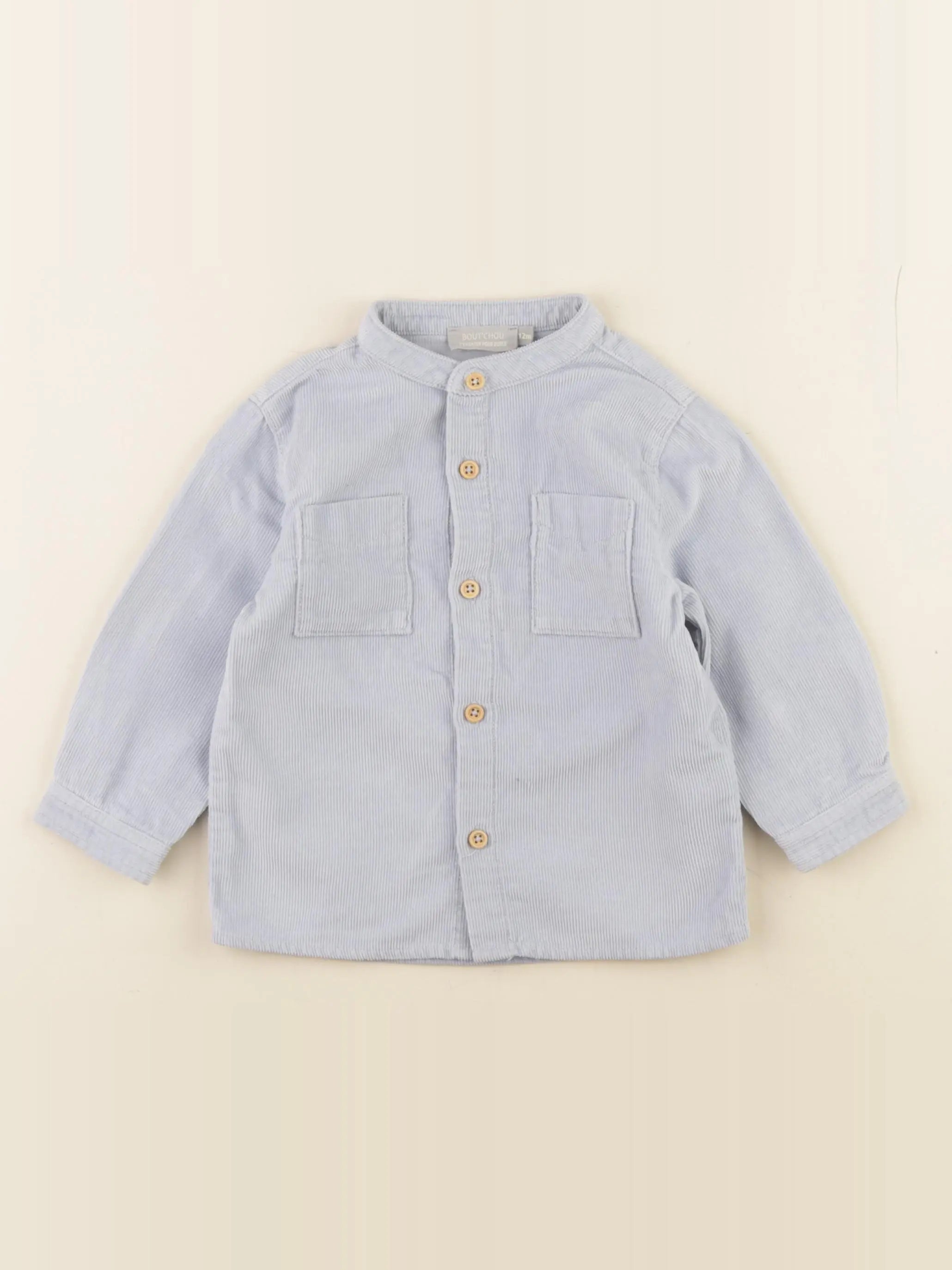 Boutchou - chemise bleu - 12 mois