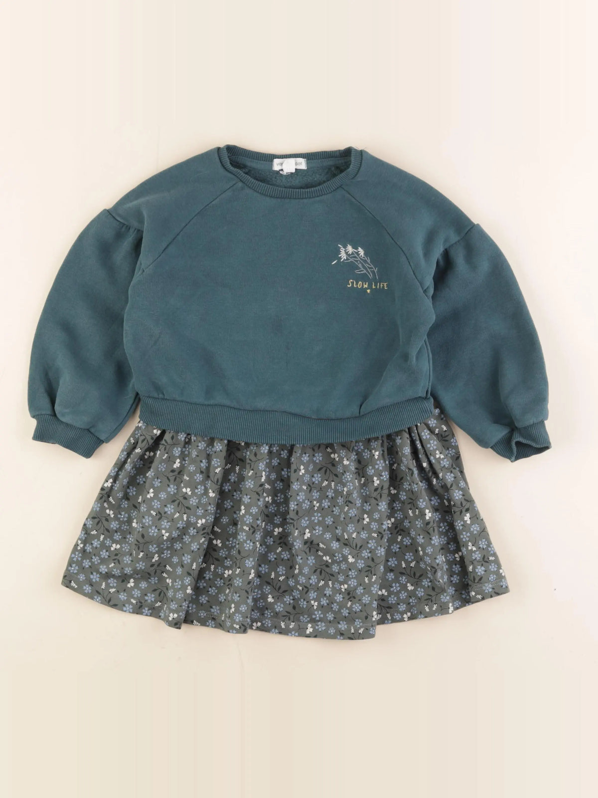 Vertbaudet - robe vert - 3 ans