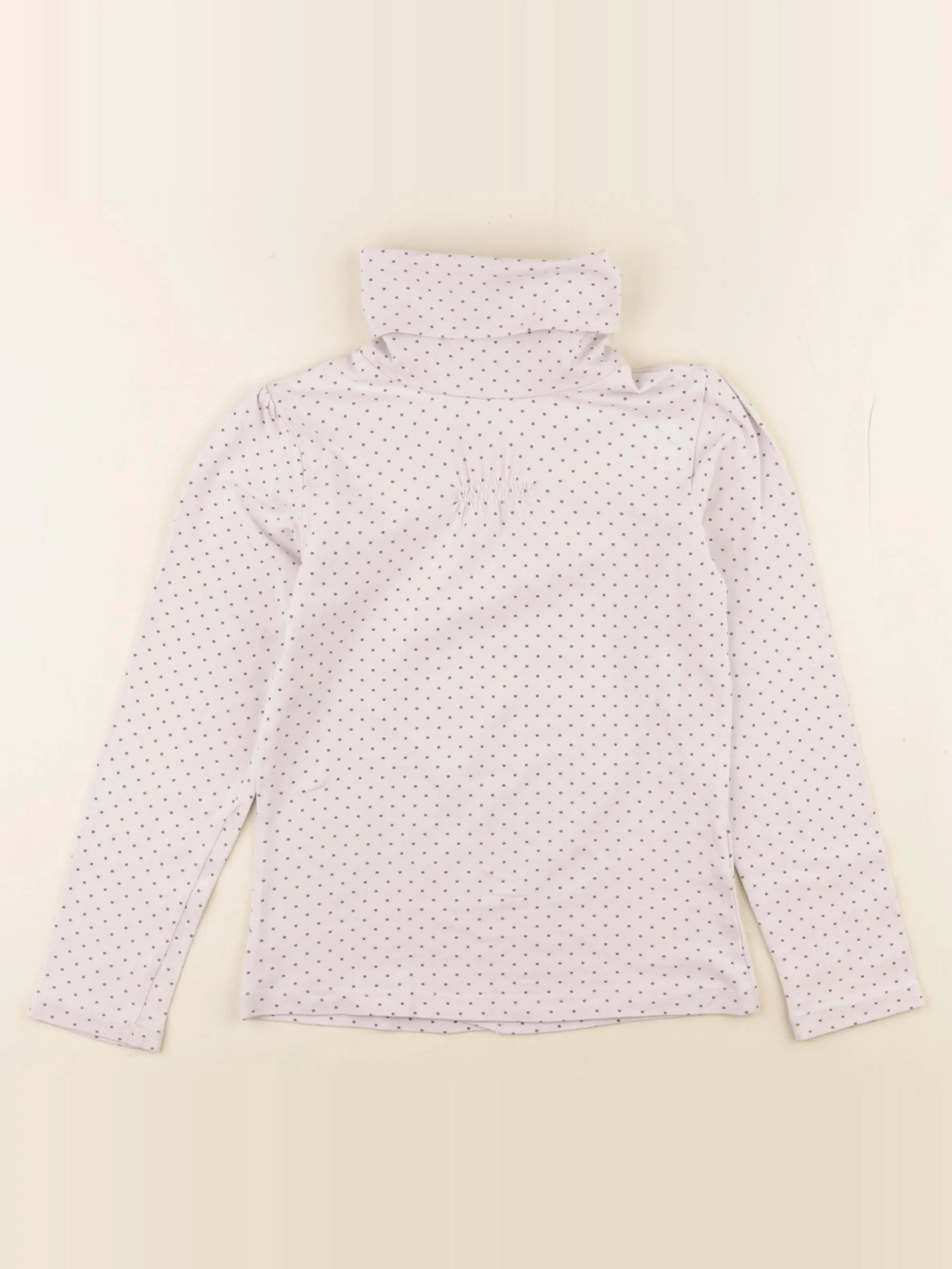 Vertbaudet - sous-pull gris, beige - 8 ans