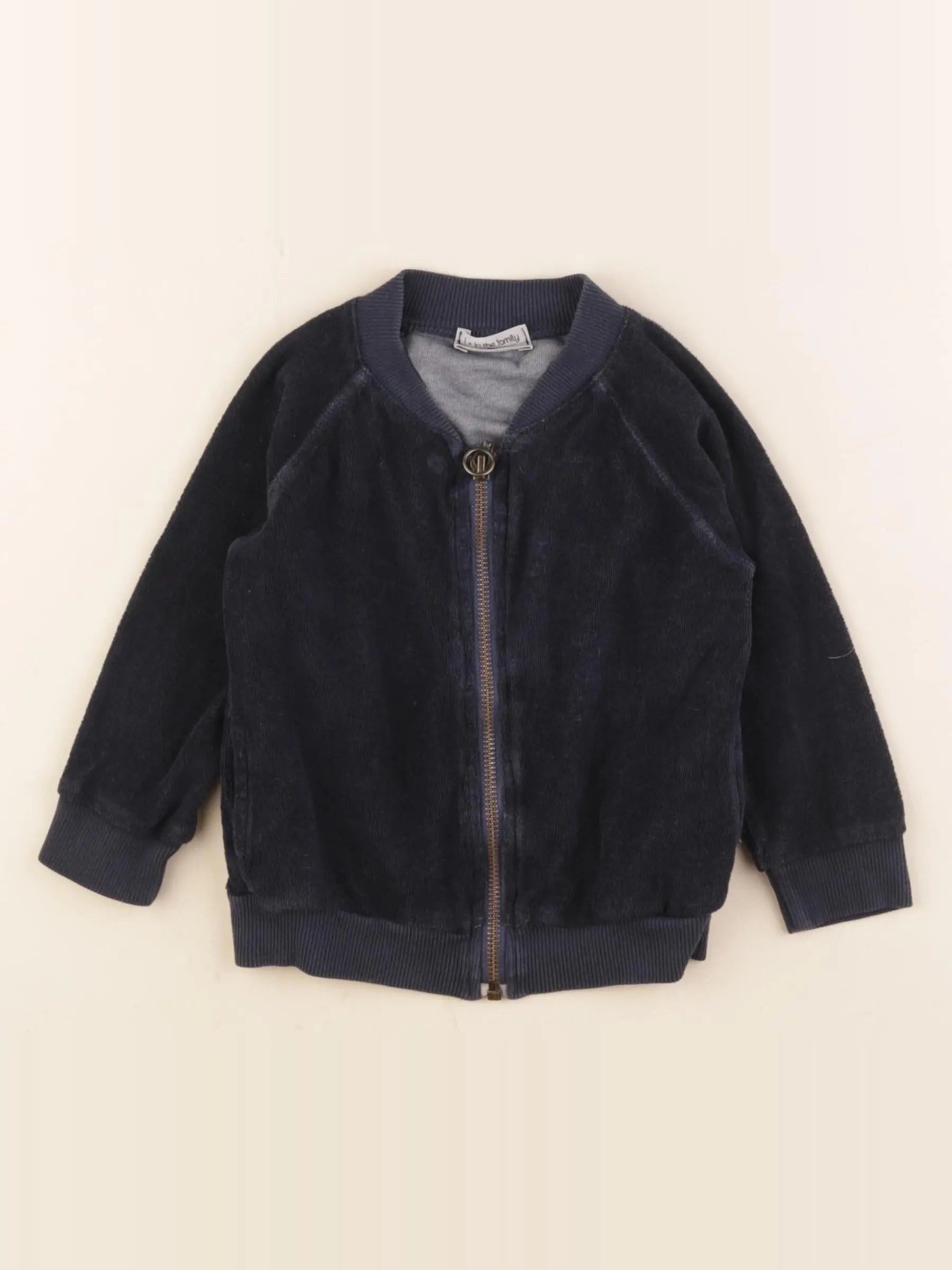 1+ In the family - sweat bleu - 12 mois