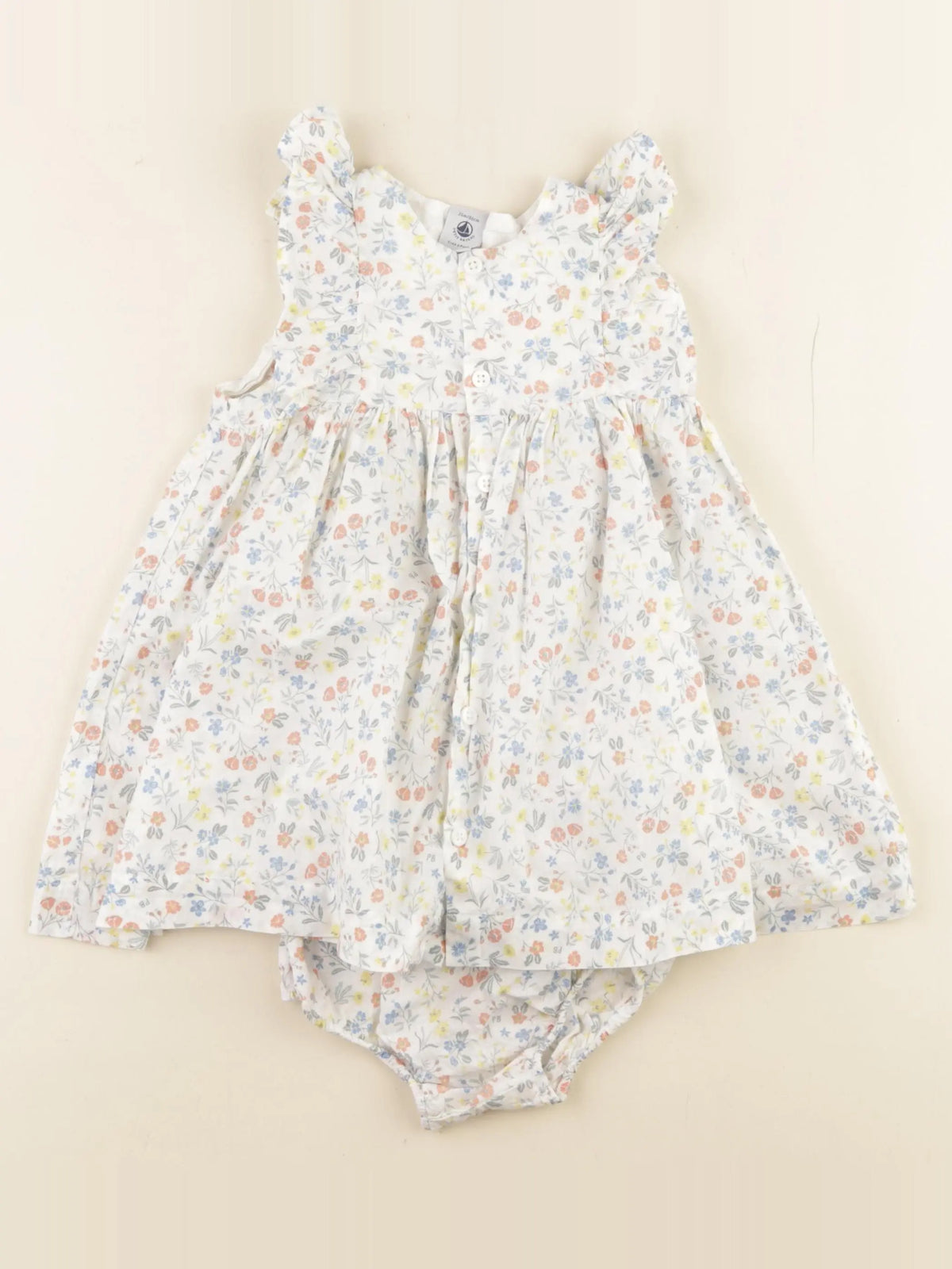 Petit Bateau - robe blanc, multicolore - 24 mois