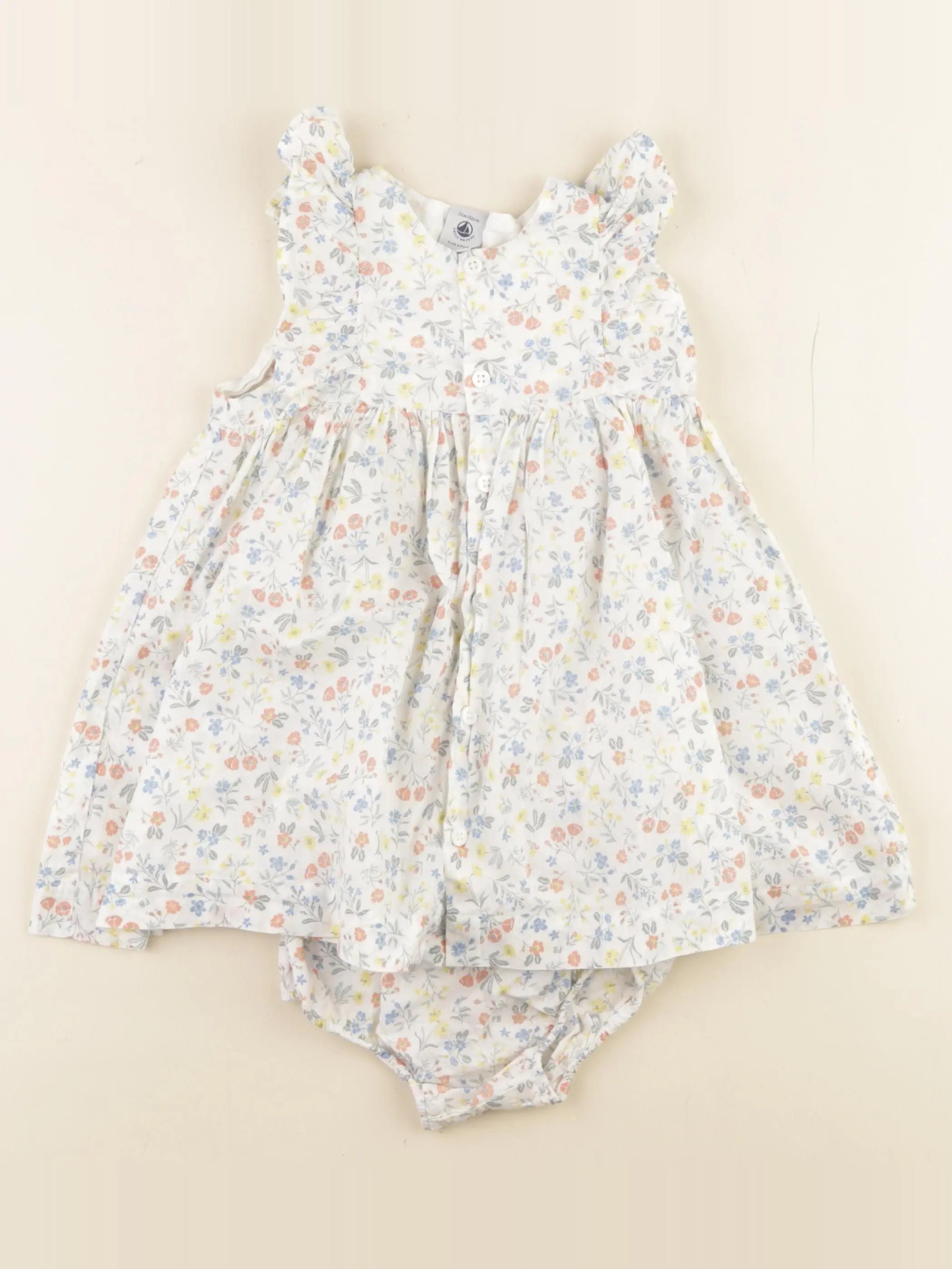 Petit Bateau - robe blanc, multicolore - 24 mois