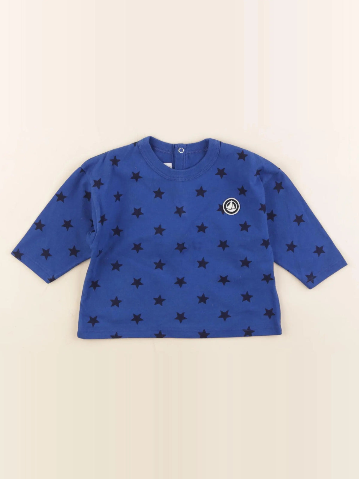 Petit Bateau - tee-shirt bleu - 6 mois