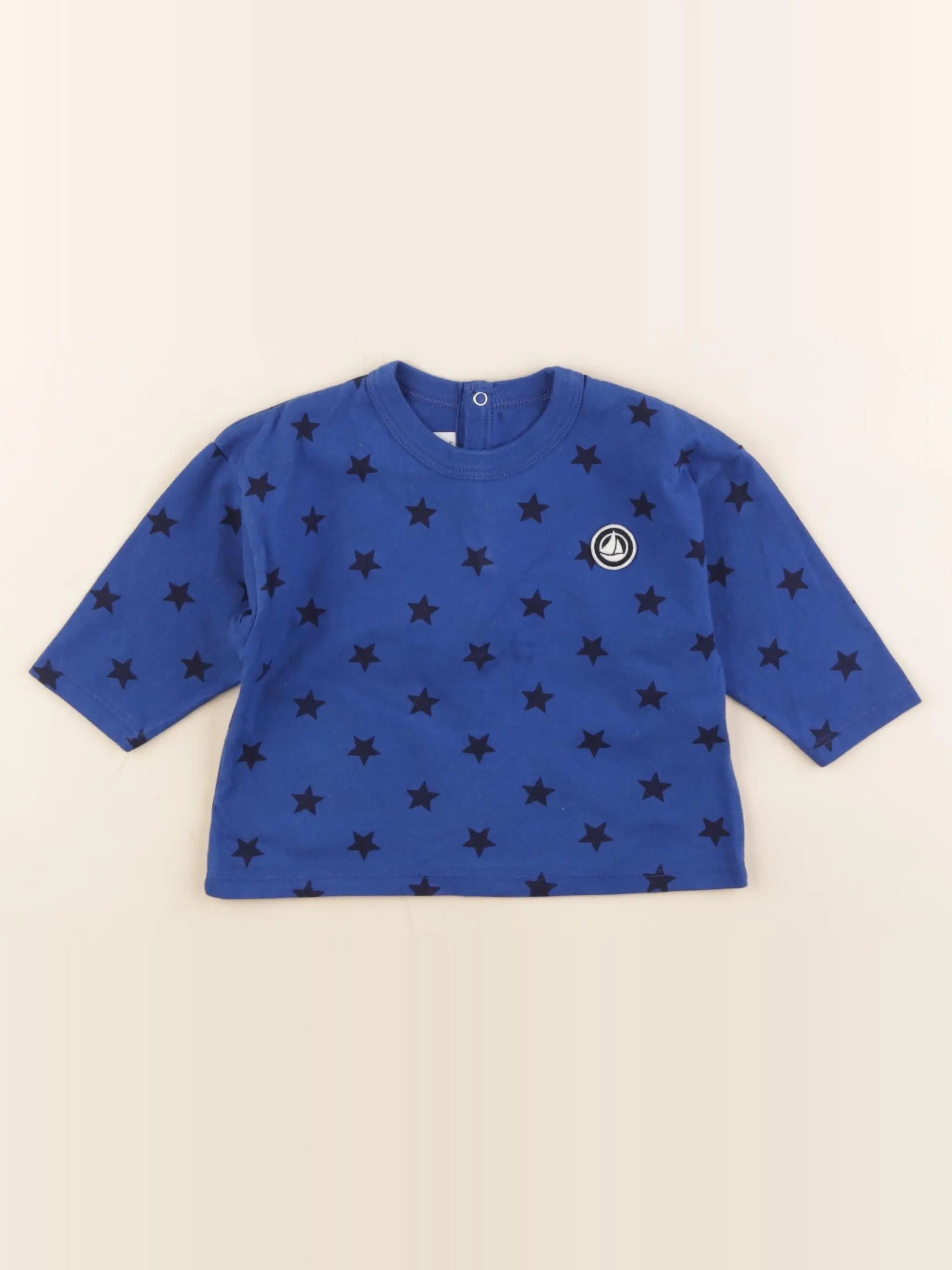 Petit Bateau - tee-shirt bleu - 6 mois