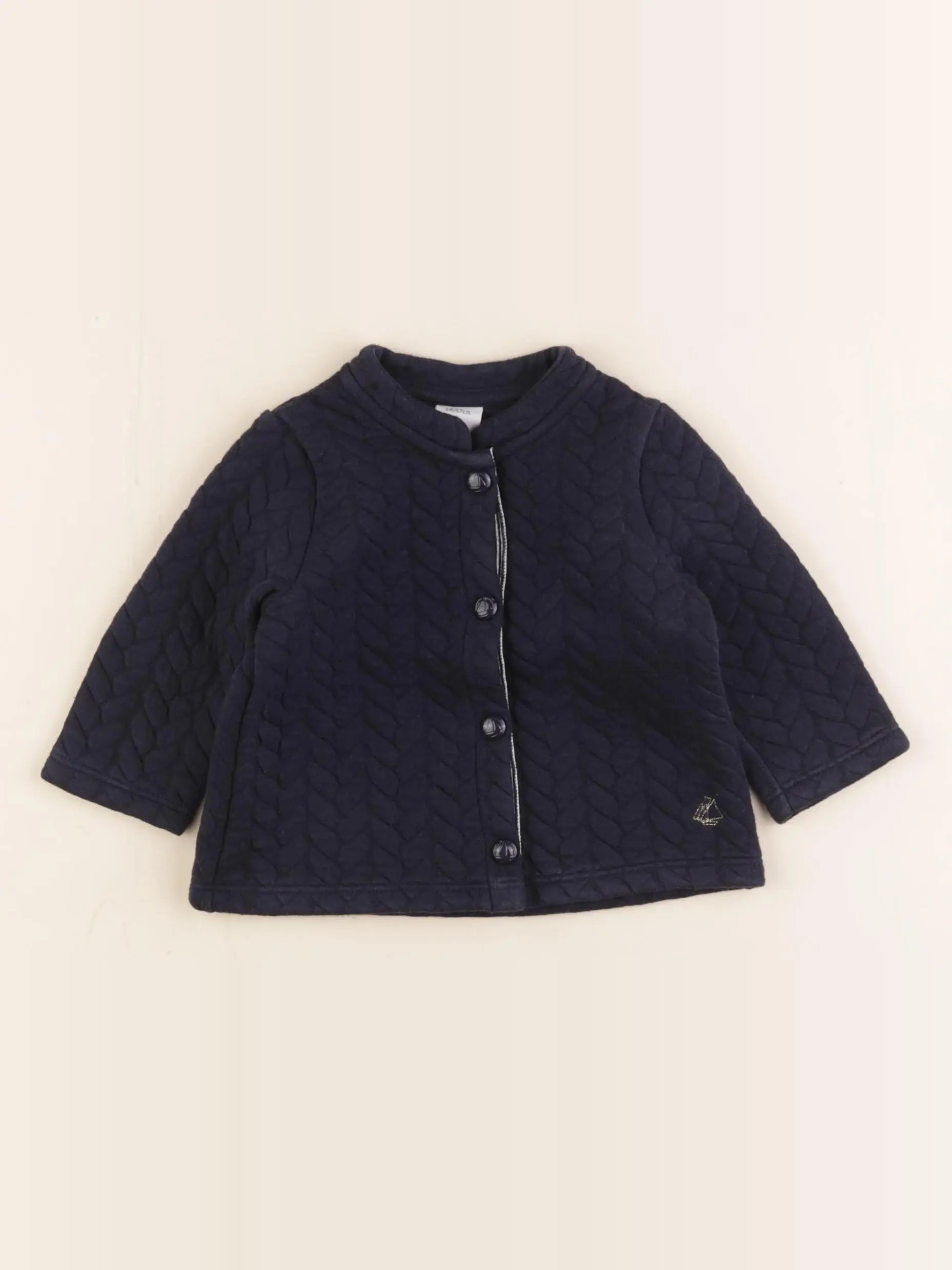 Petit Bateau - sweat bleu - 6 mois
