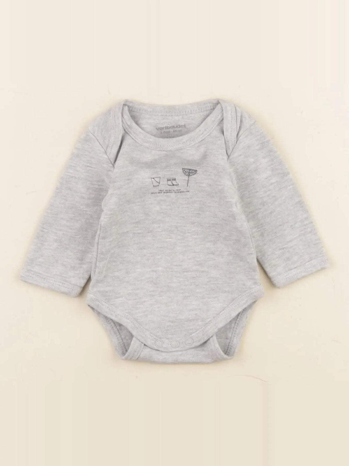 Vertbaudet - body gris - 3 mois