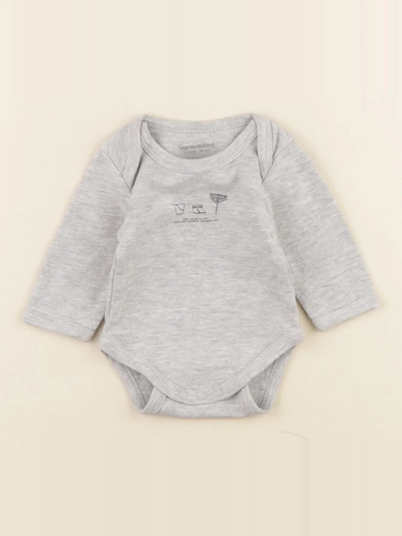 Vertbaudet - body gris - 3 mois