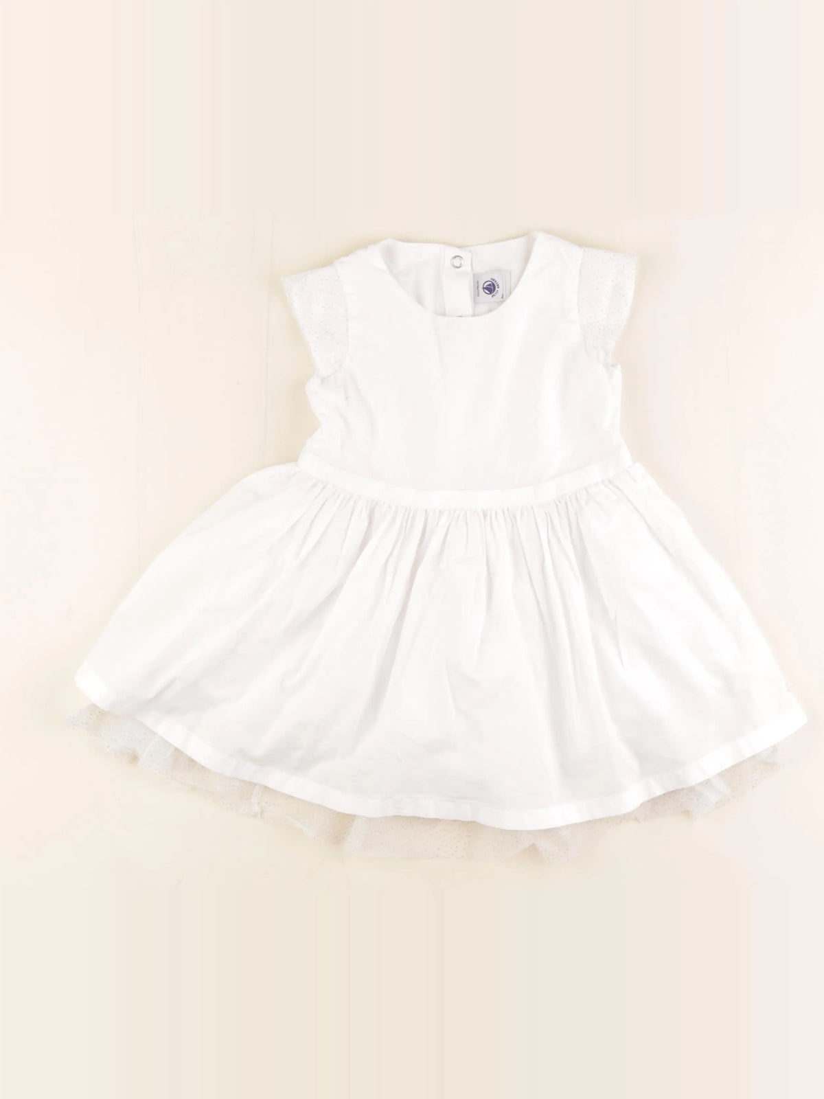 Petit Bateau - robe blanc - 24 mois